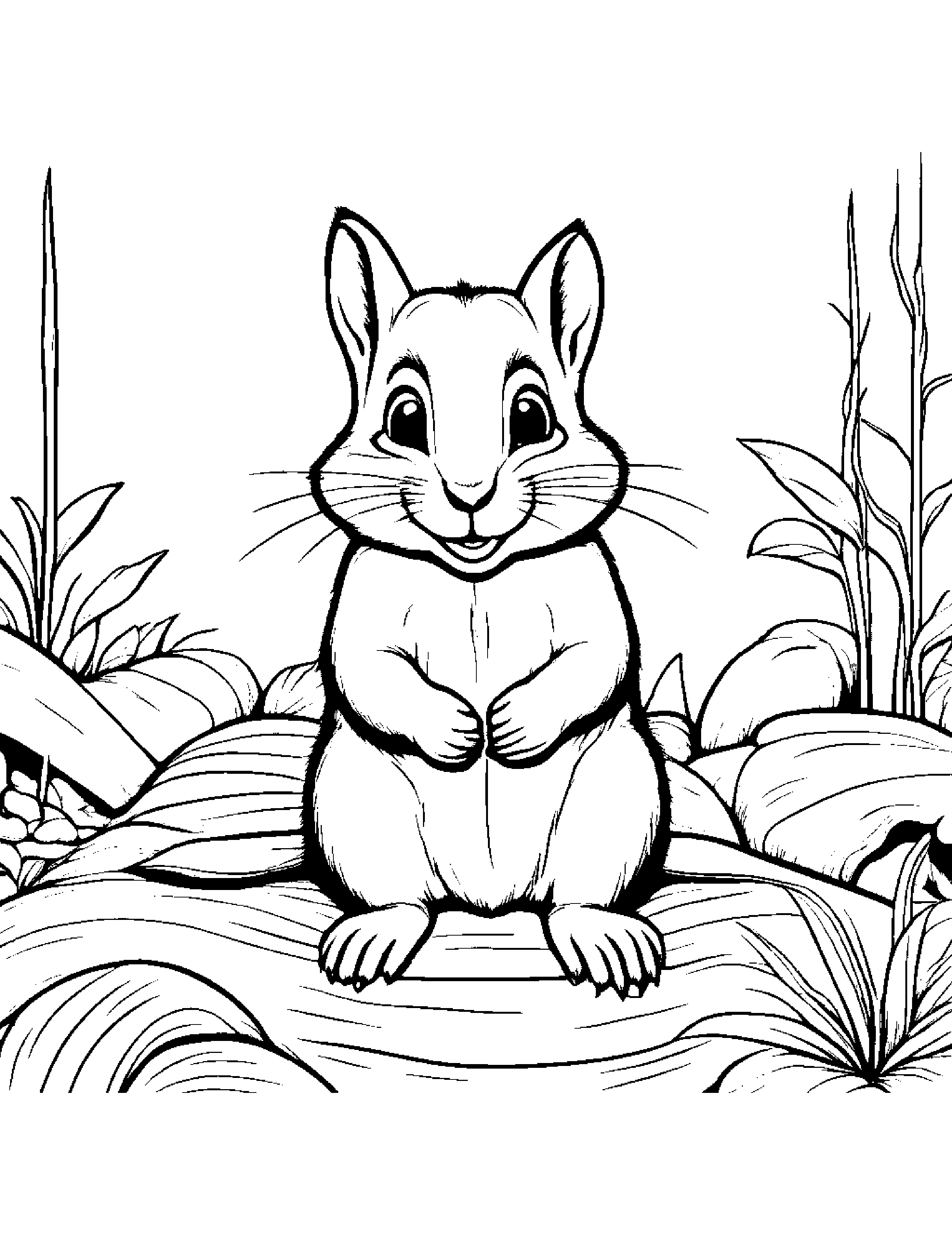 Merry Chipmunk Coloring Beside A Sandbox #5 Coloring Page (Free Printable PDF)