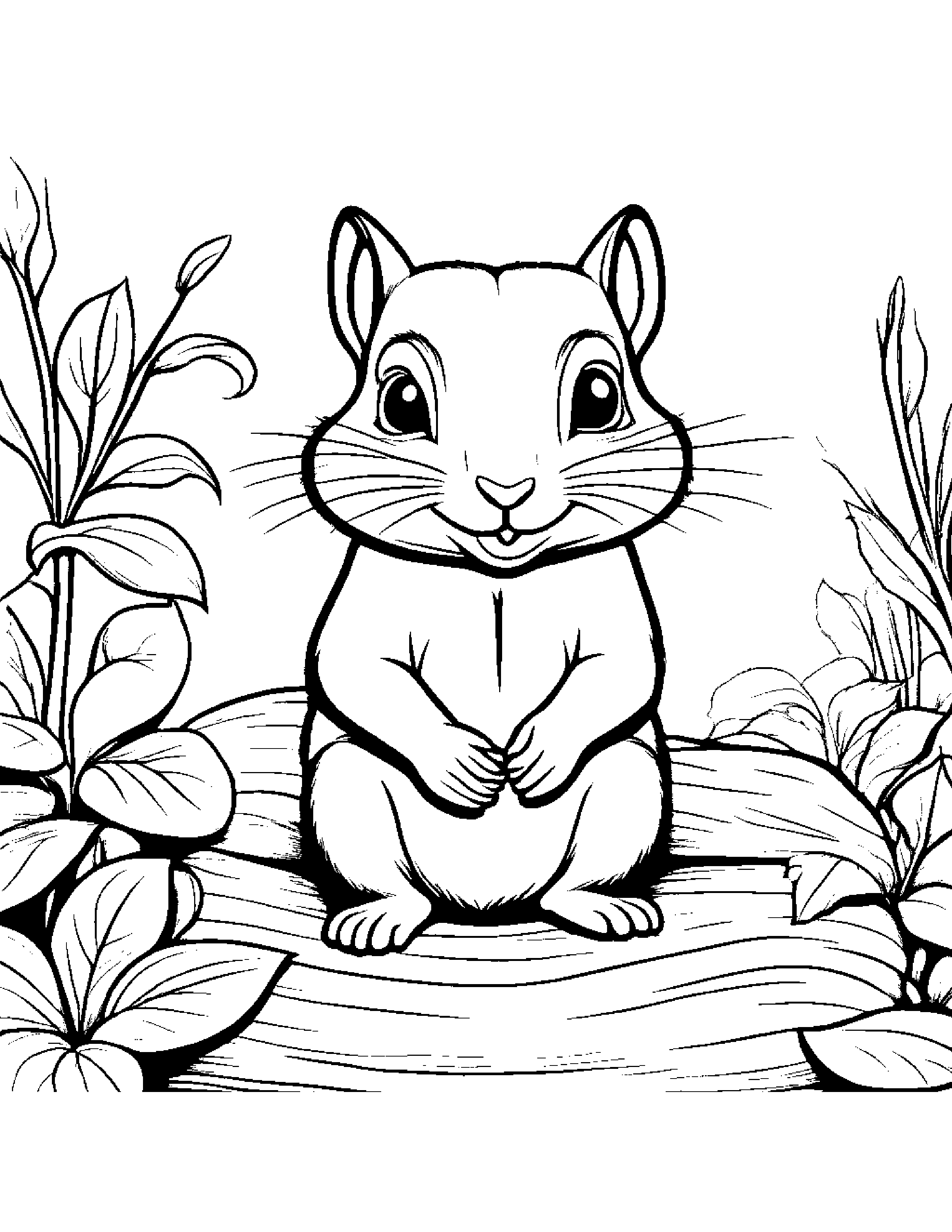 Merry Chipmunk Coloring Beside A Sandbox Coloring Page (Free Printable PDF)
