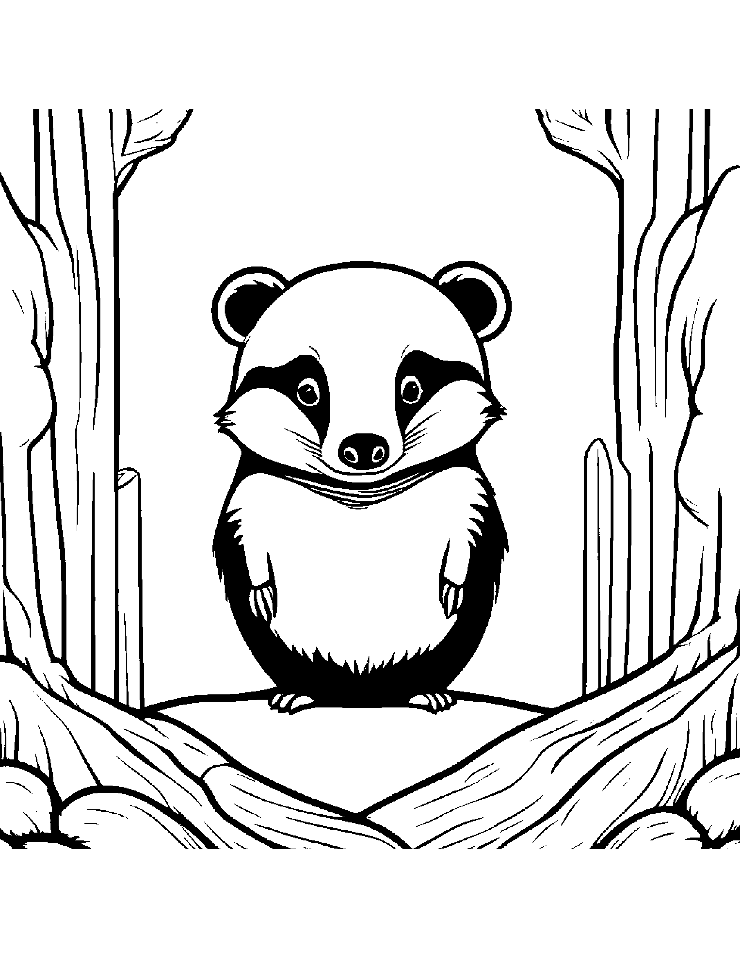 Peppy Badger Balancing On A Line #3 Coloring Page (Free Printable PDF)