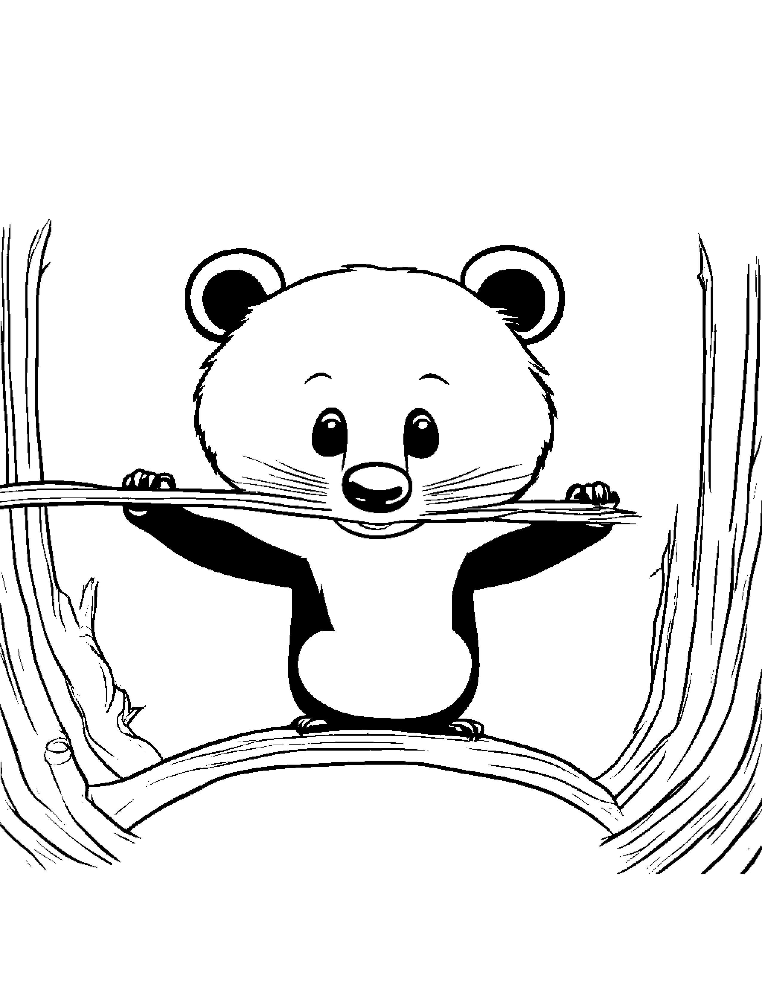 Peppy Badger Balancing On A Line #4 Coloring Page (Free Printable PDF)