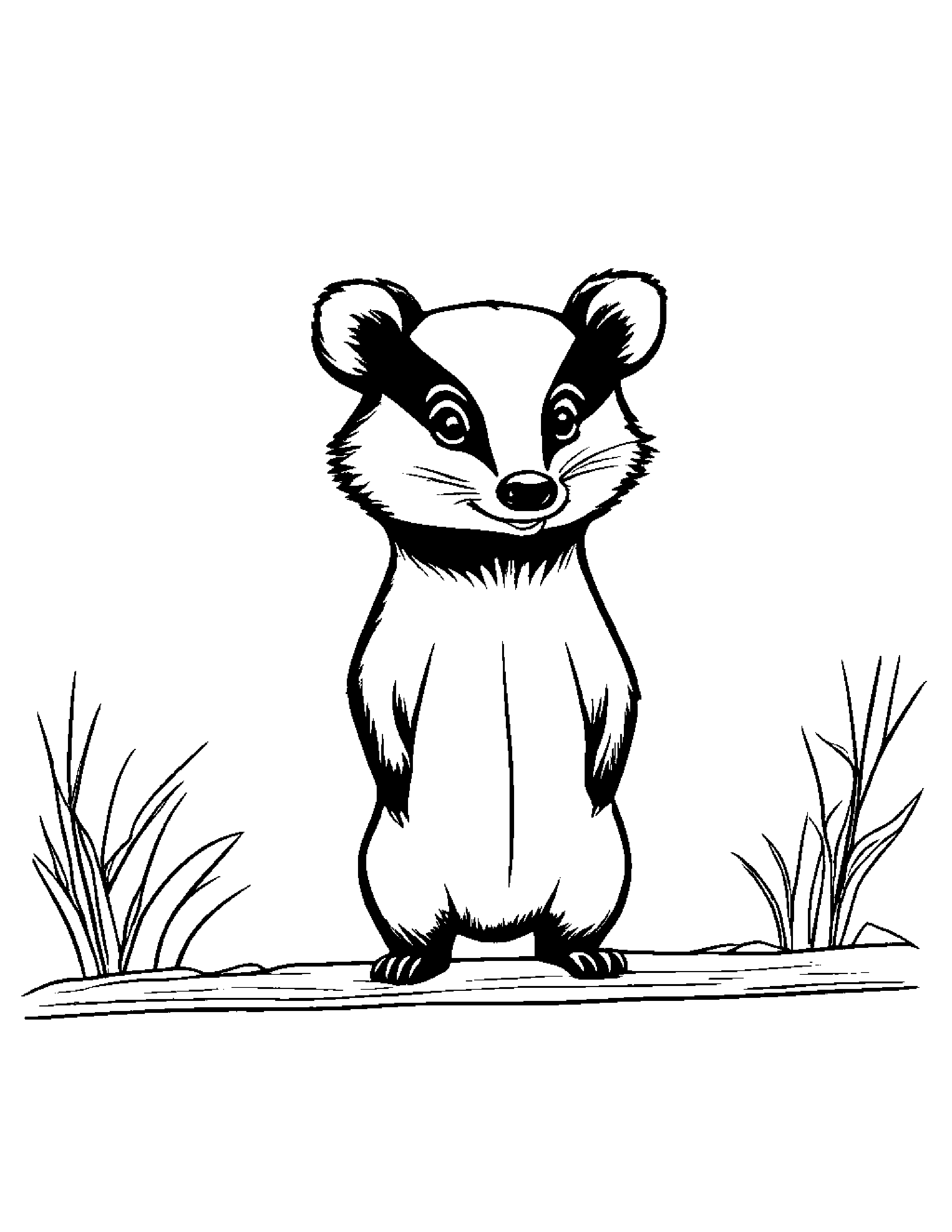 Peppy Badger Balancing On A Line #5 Coloring Page (Free Printable PDF)