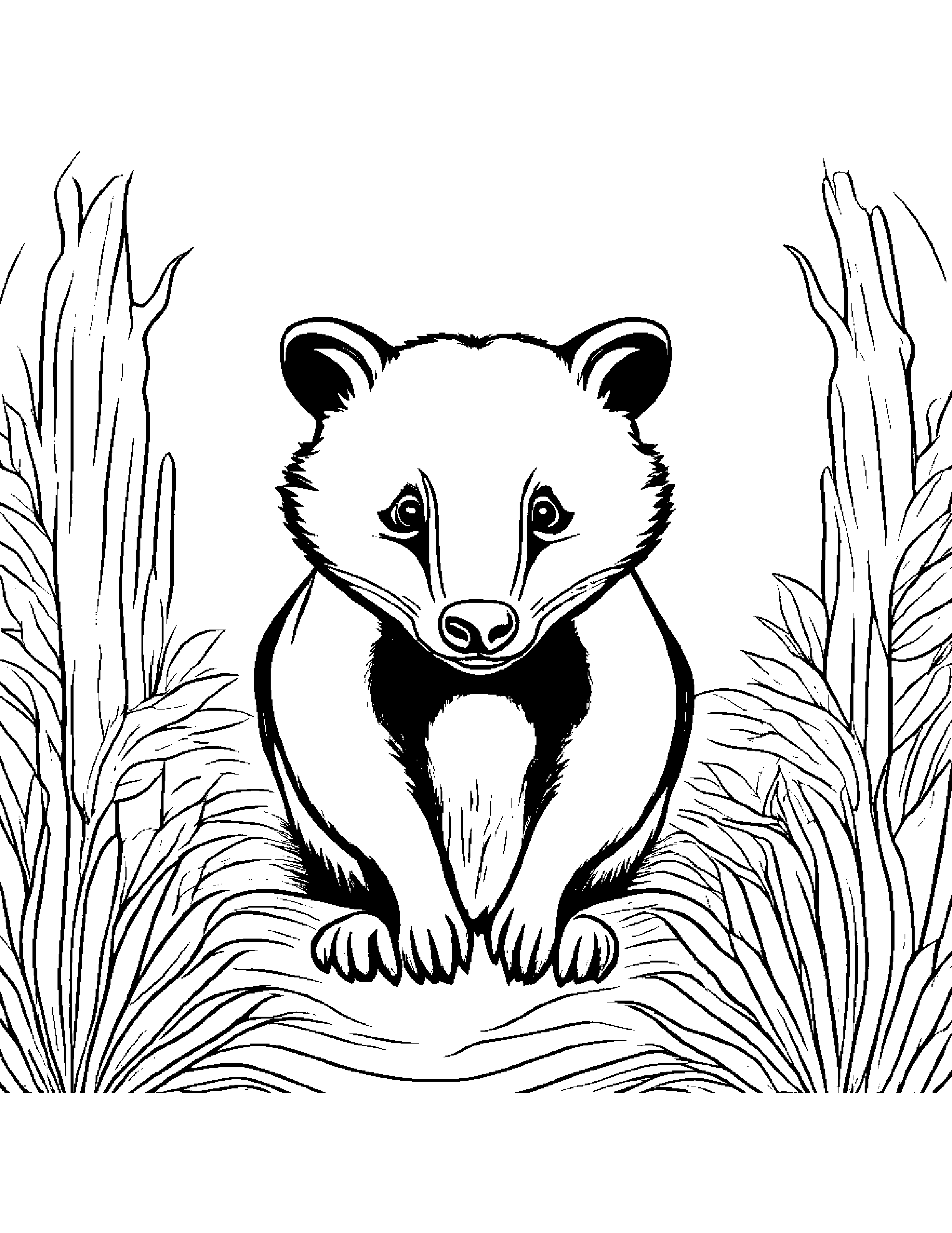 Playful Badger Smiling #2 Coloring Page (Free Printable PDF)