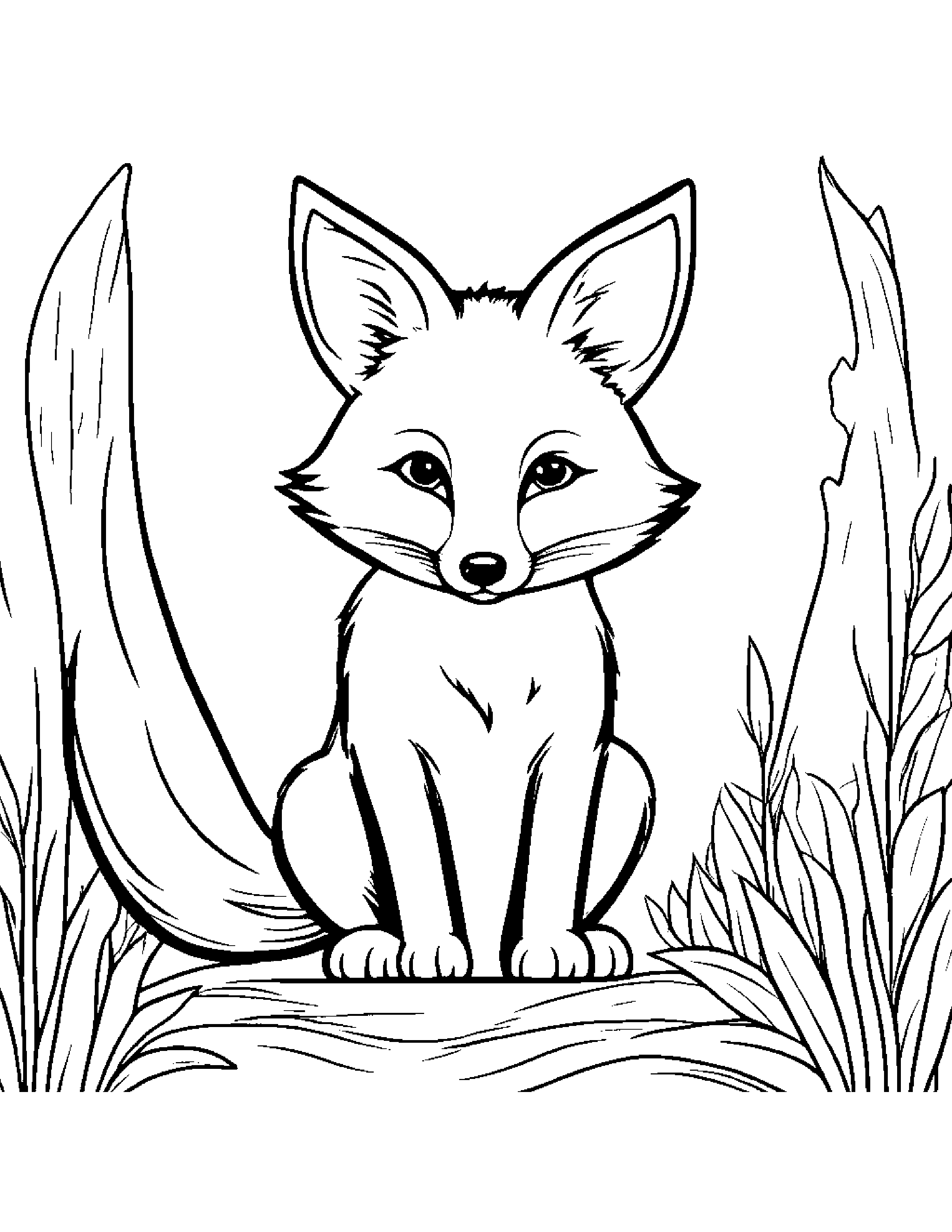 Playful Fox Learning To Count To Ten #2 Coloring Page (Free Printable PDF)