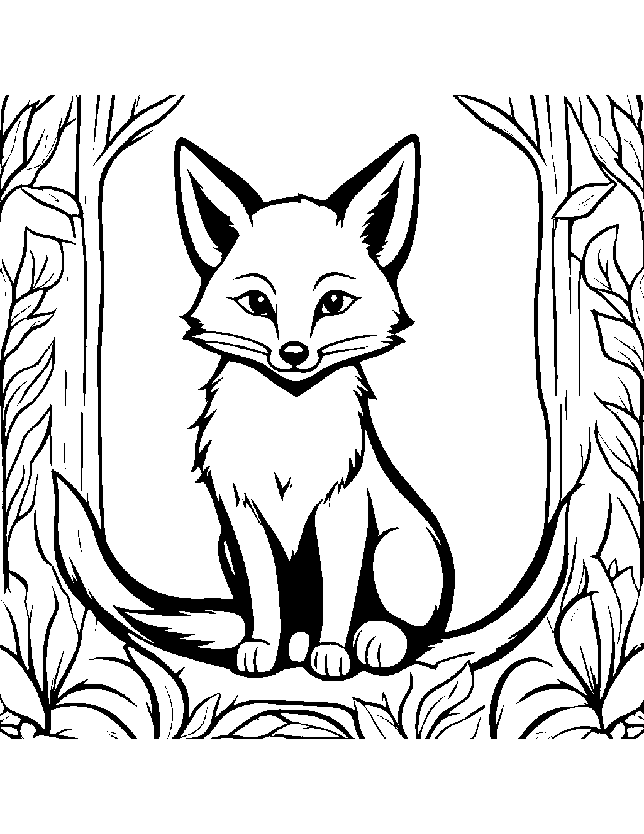 Playful Fox Learning To Count To Ten #3 Coloring Page (Free Printable PDF)