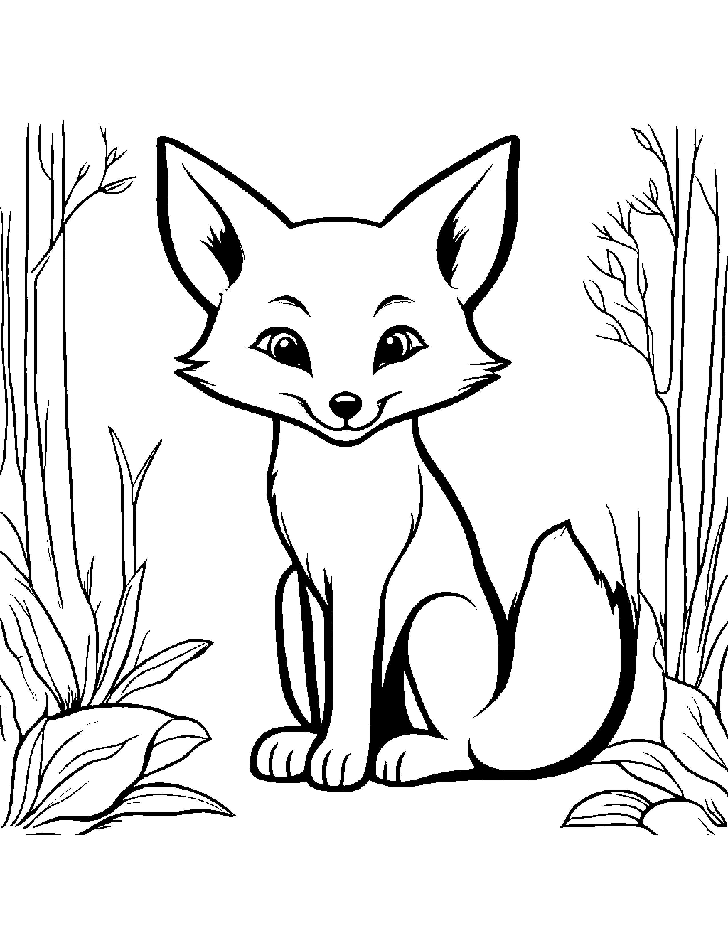Playful Fox Learning To Count To Ten #4 Coloring Page (Free Printable PDF)
