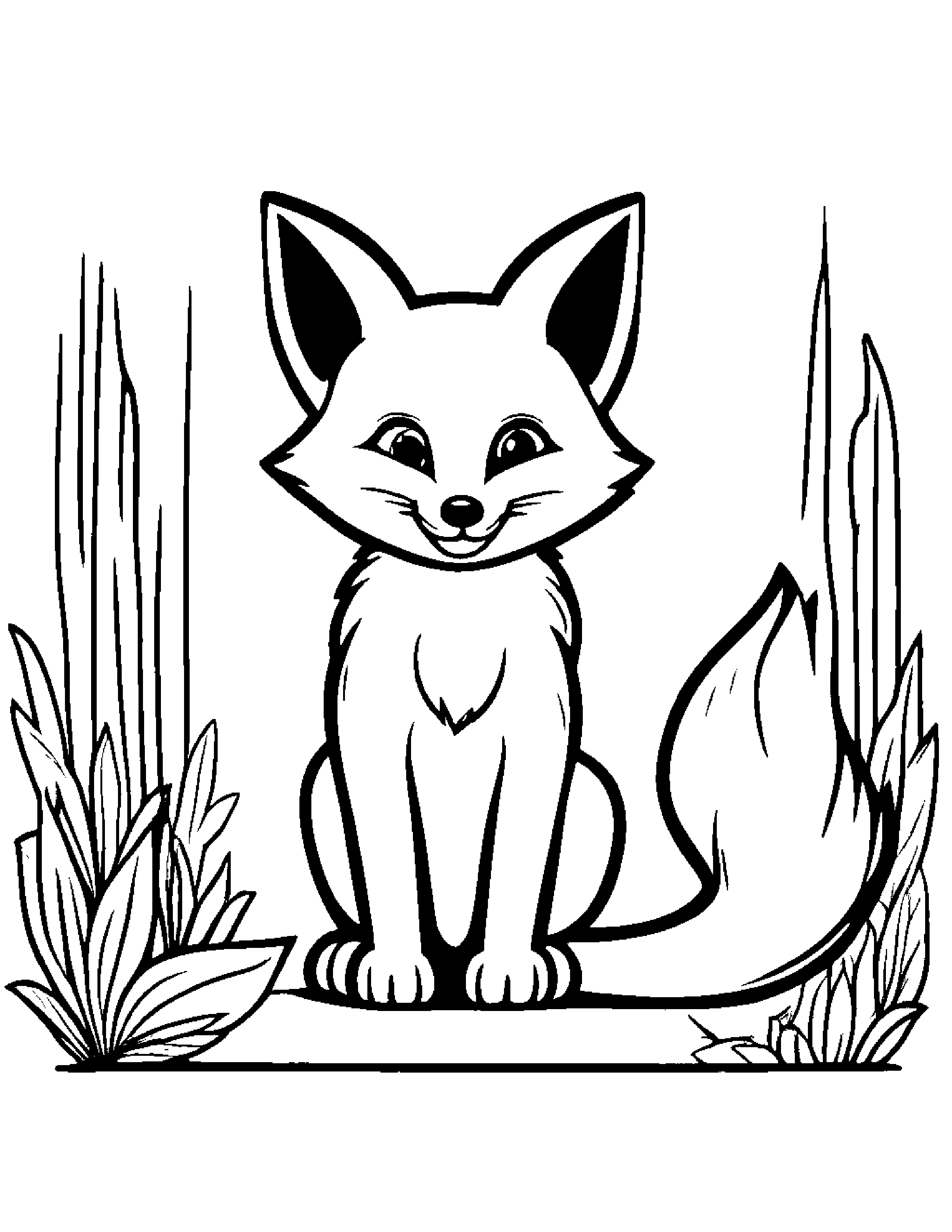 Playful Fox Learning To Count To Ten Coloring Page (Free Printable PDF)