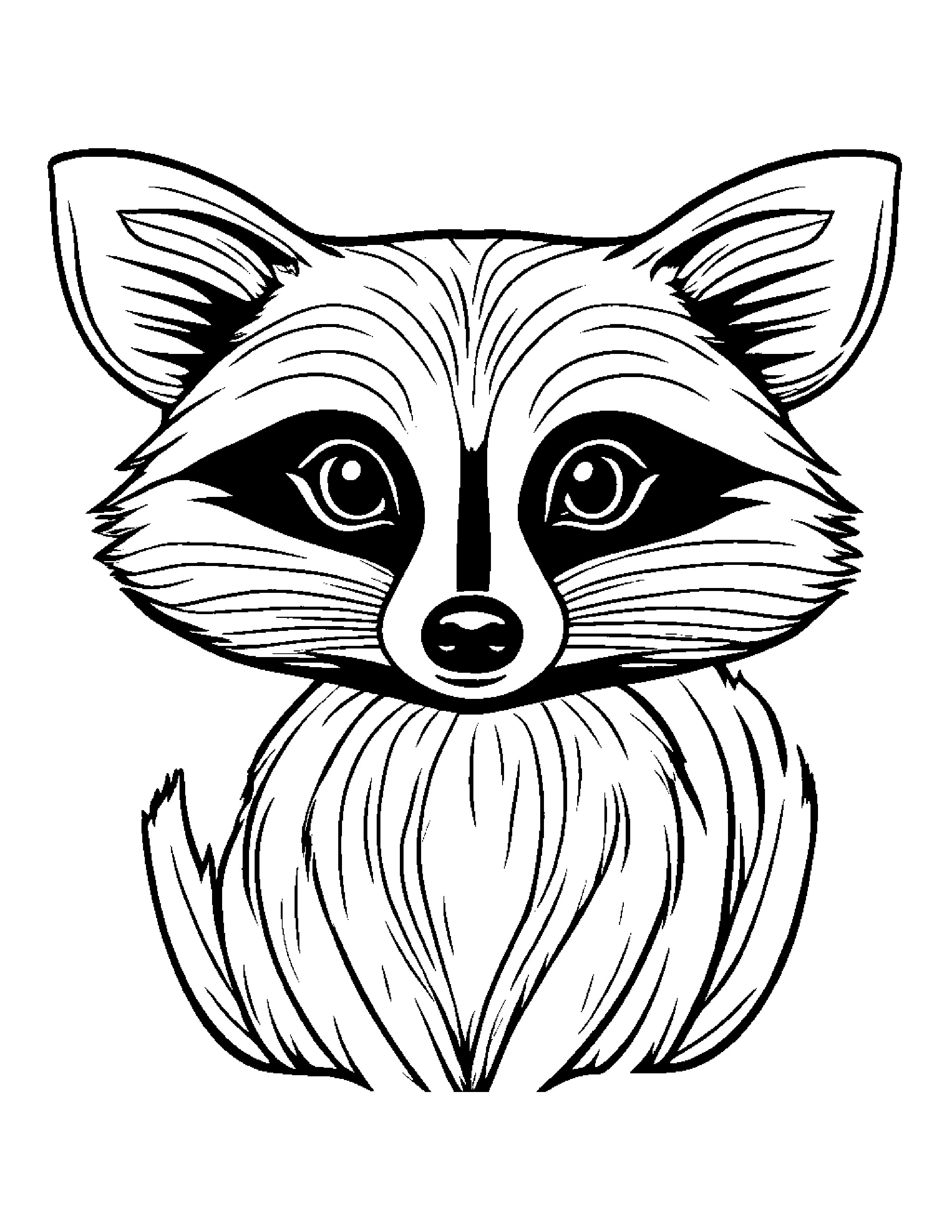 Playful Raccoon #3 Coloring Page (Free Printable PDF)