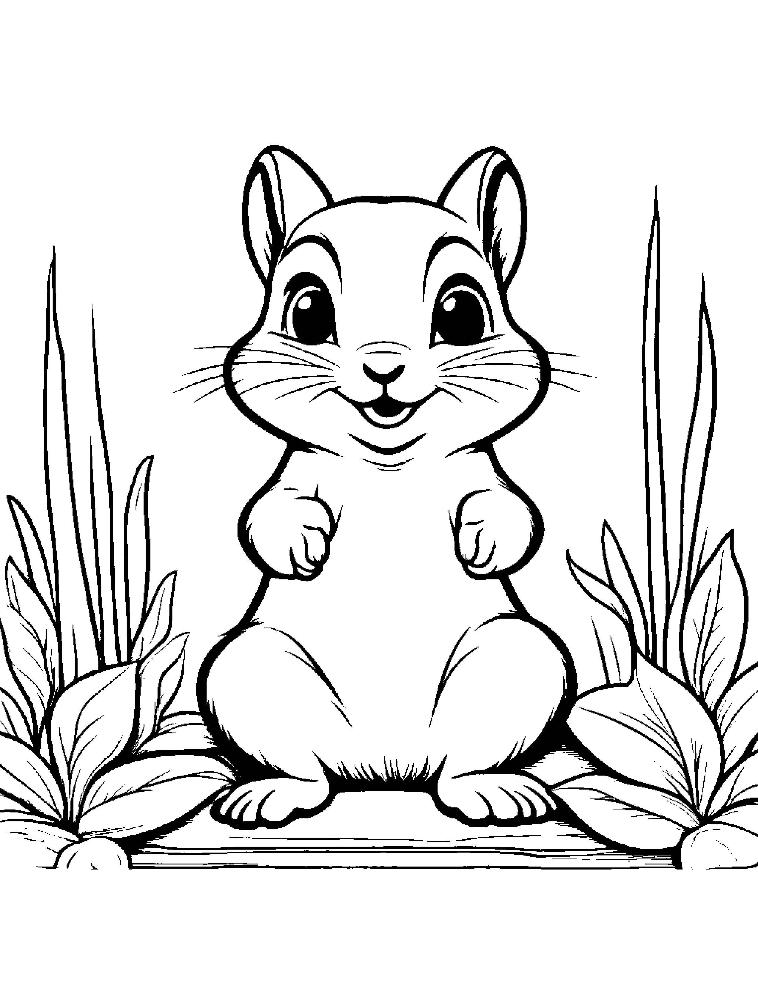 Polite Chipmunk Waving #2 Coloring Page (Free Printable PDF)