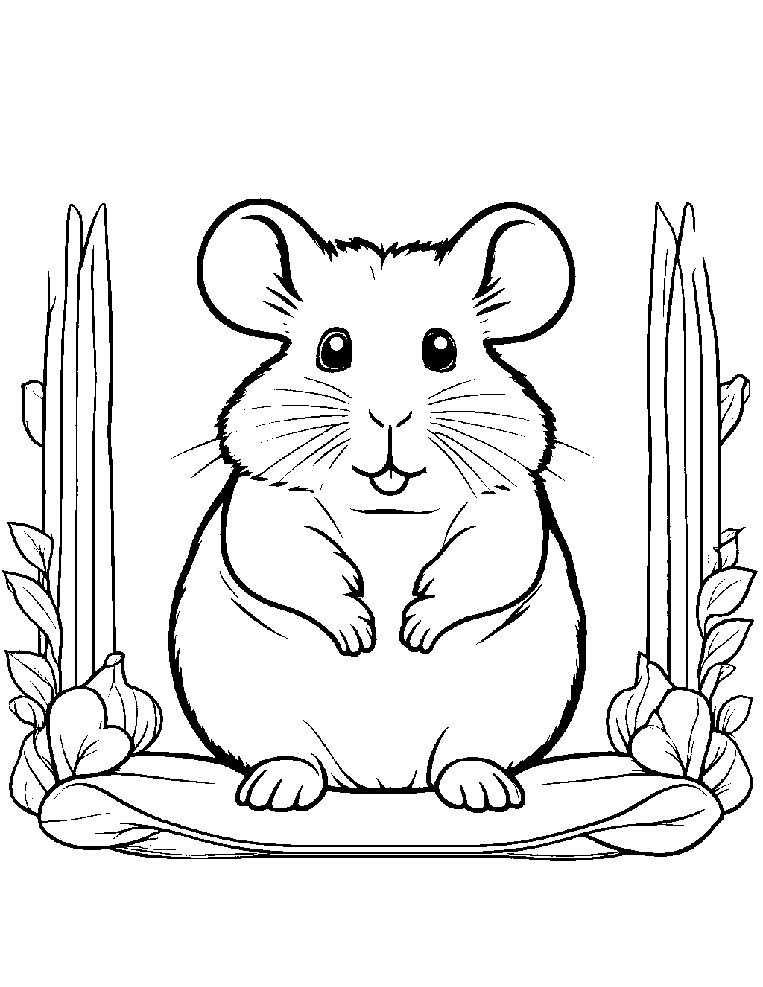 Polite Hamster #2 Coloring Page (Free Printable PDF)