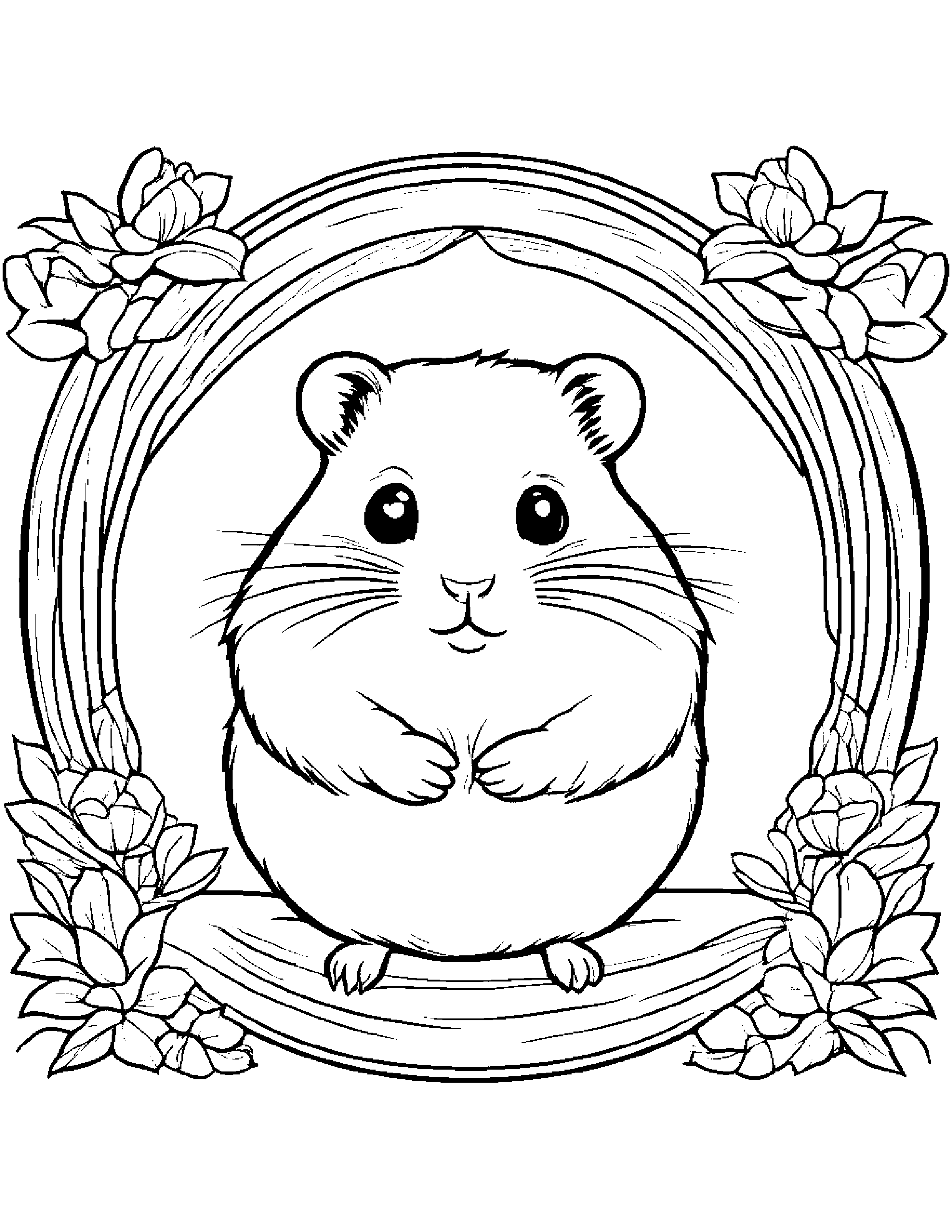 Polite Hamster #3 Coloring Page (Free Printable PDF)