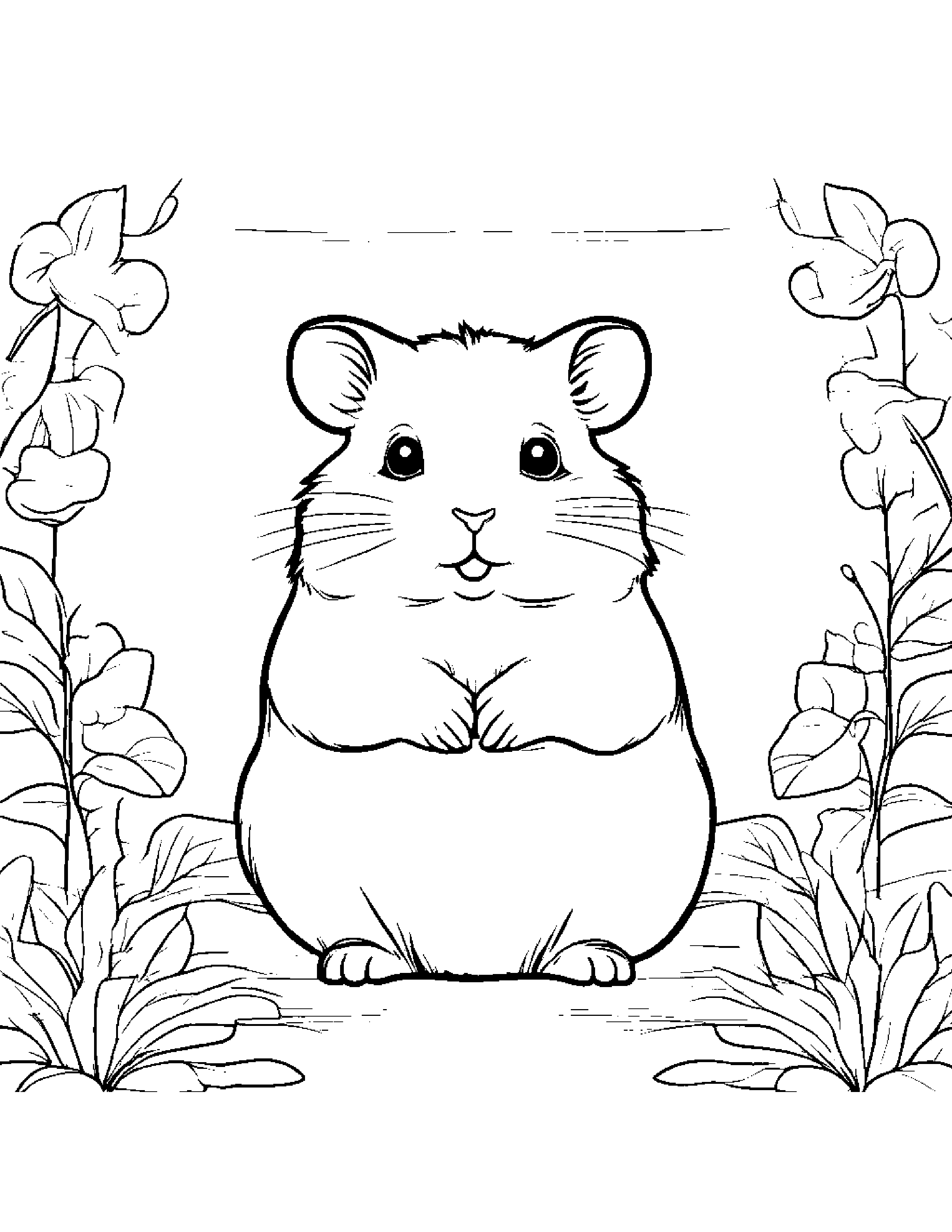 Polite Hamster Coloring Page (Free Printable PDF)