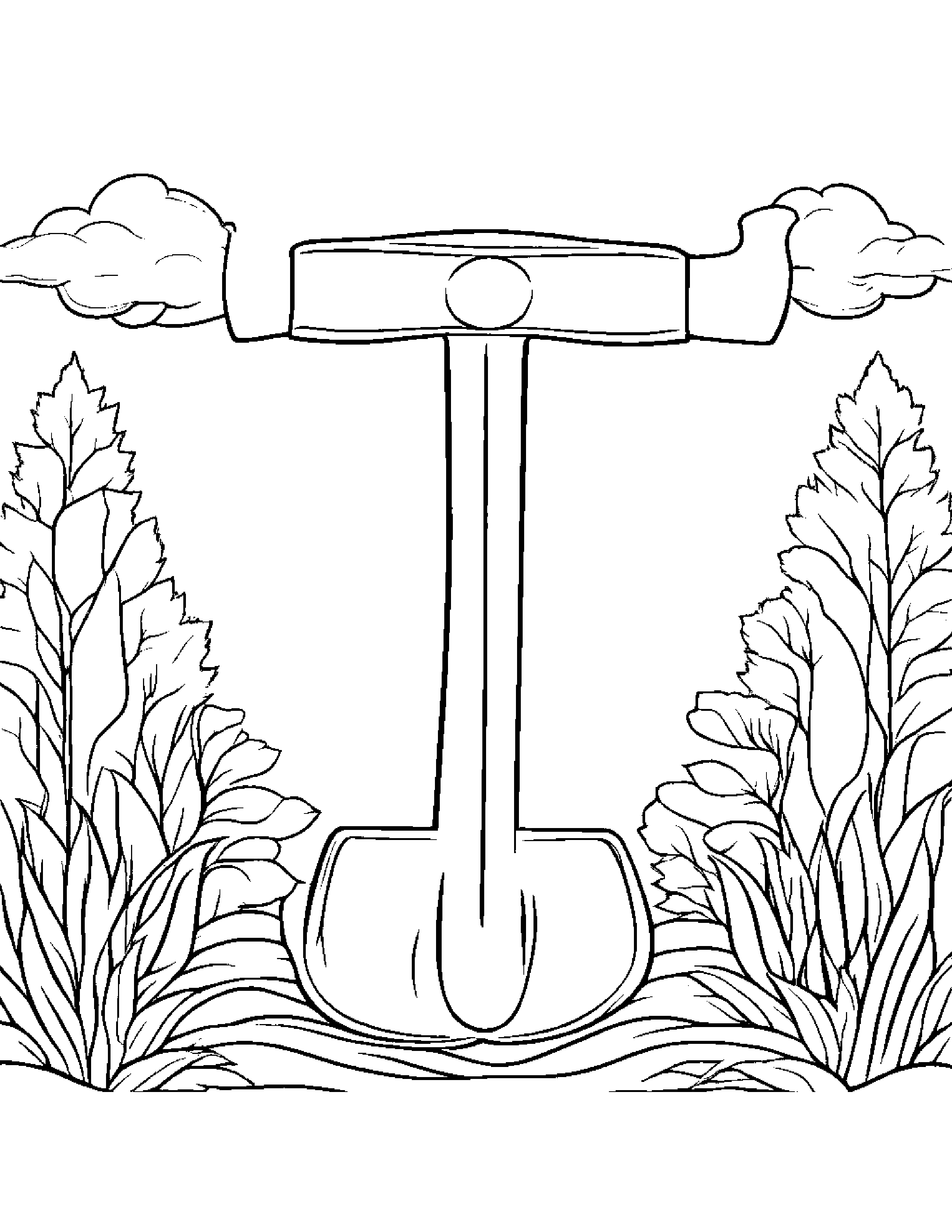 Polite Shovel Coloring Page (Free Printable PDF)