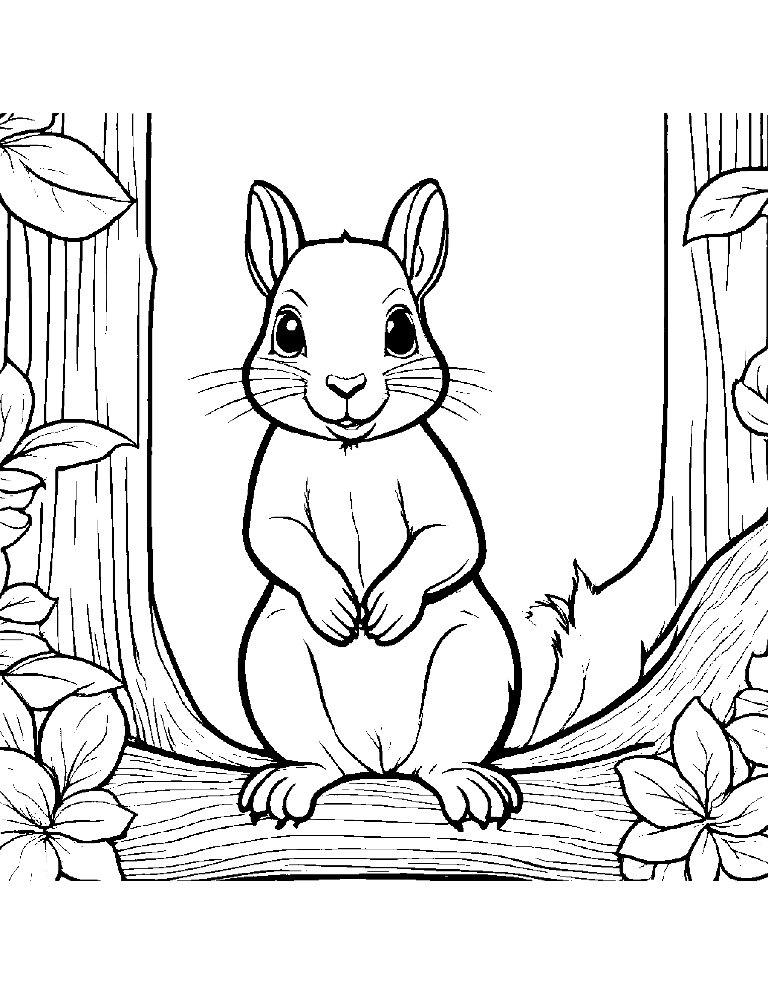 Polite Squirrel Coloring Page (Free Printable PDF)