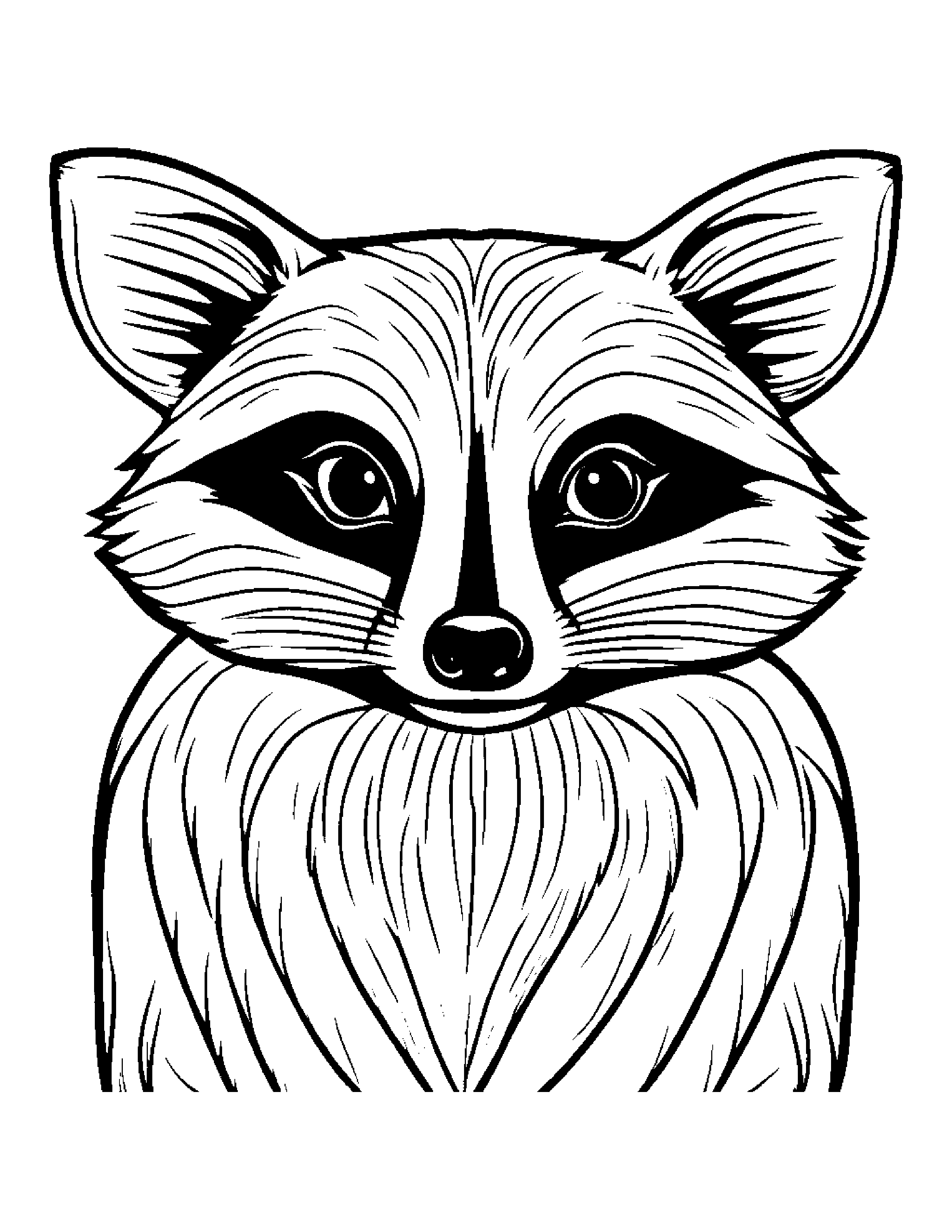 Quiet Raccoon #3 Coloring Page (Free Printable PDF)