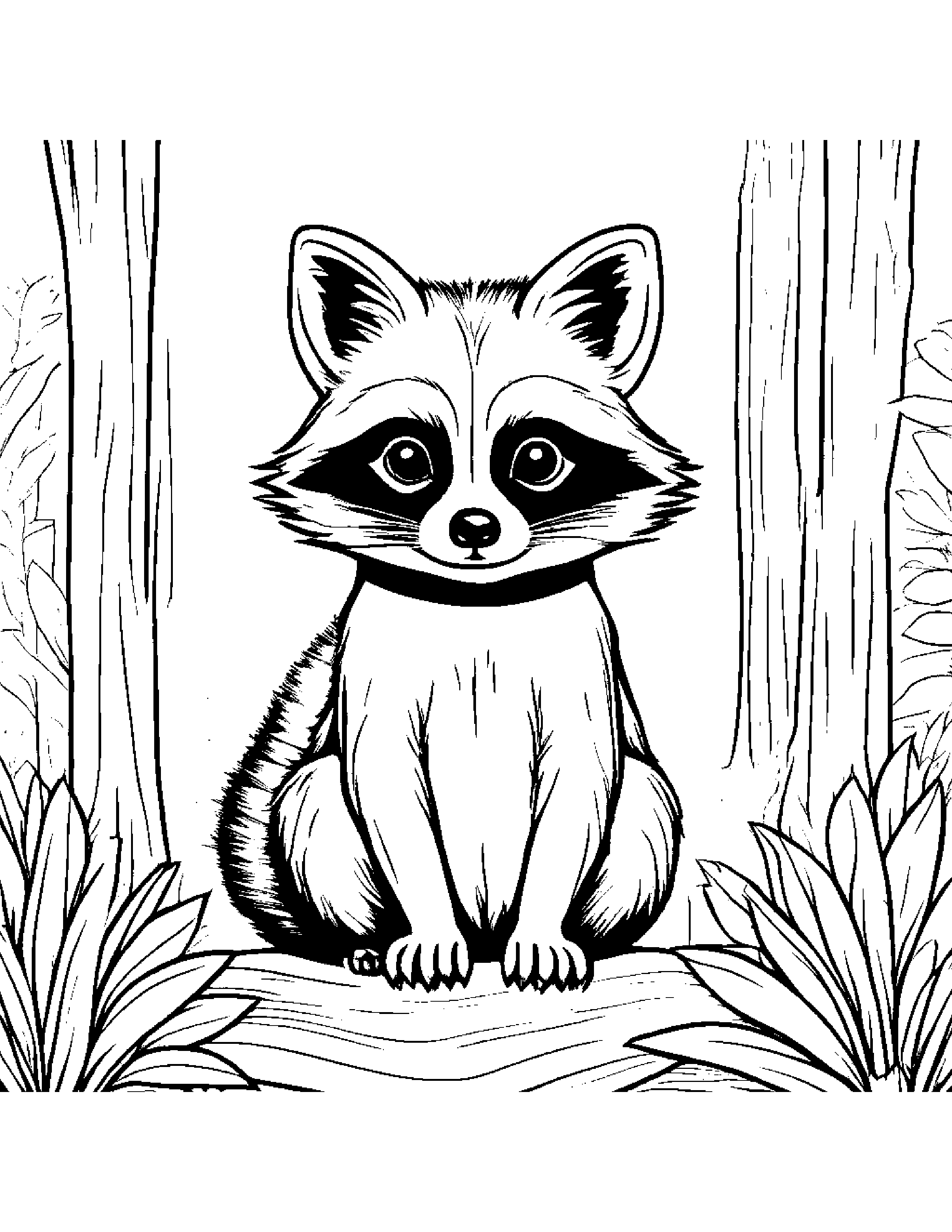Raccoon Counting Coloring Page (Free Printable PDF)