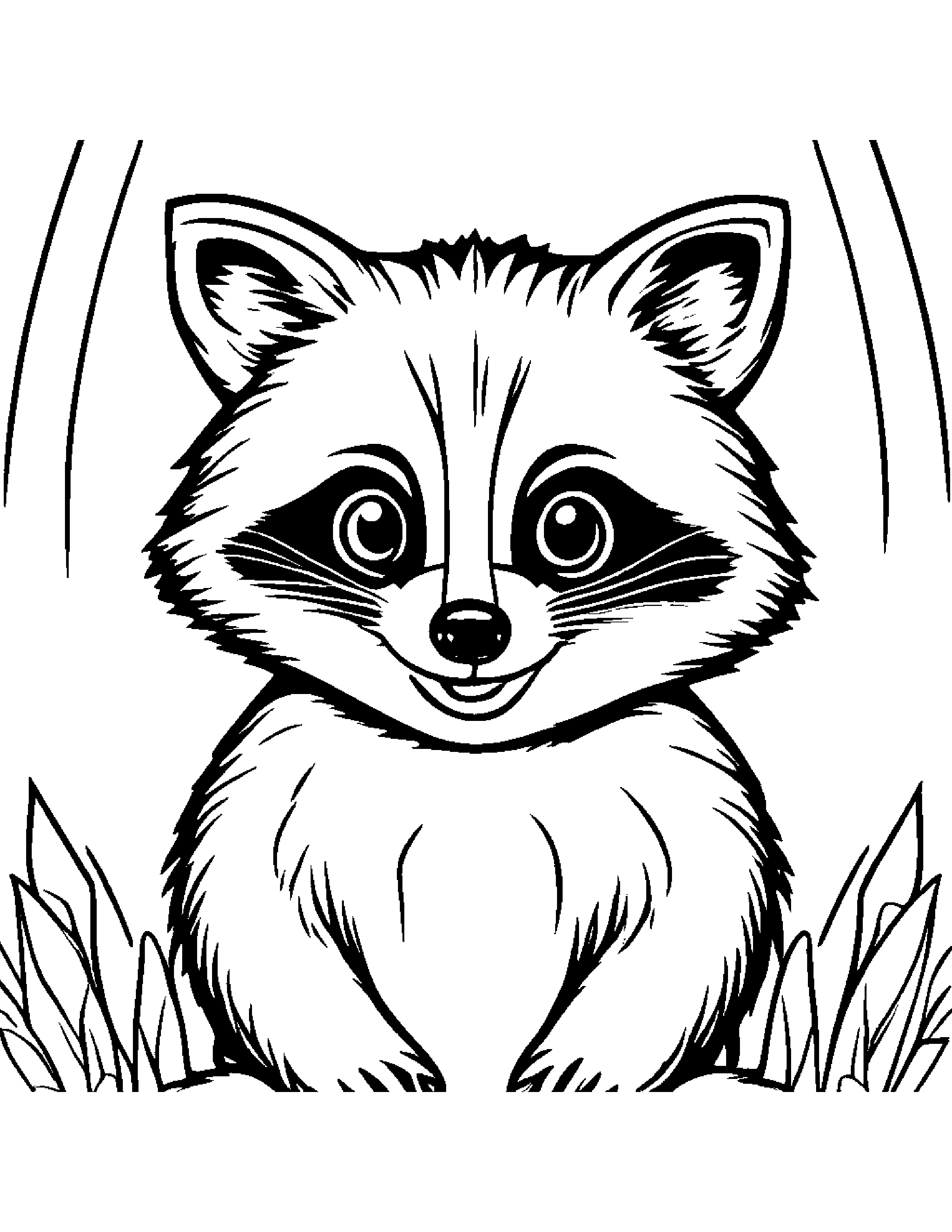 Raccoon Making Silly Faces #2 Coloring Page (Free Printable PDF)