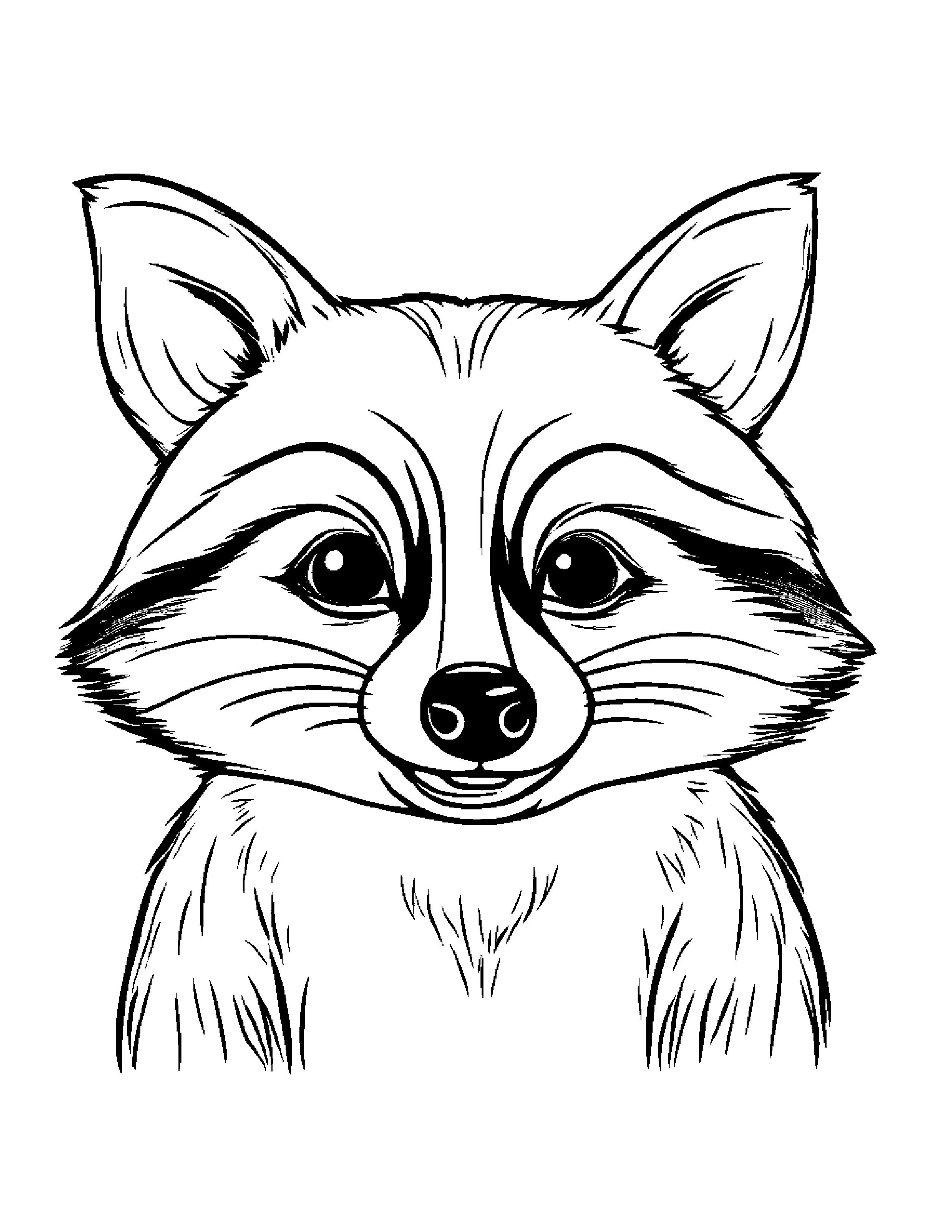 Raccoon Making Silly Faces #3 Coloring Page (Free Printable PDF)