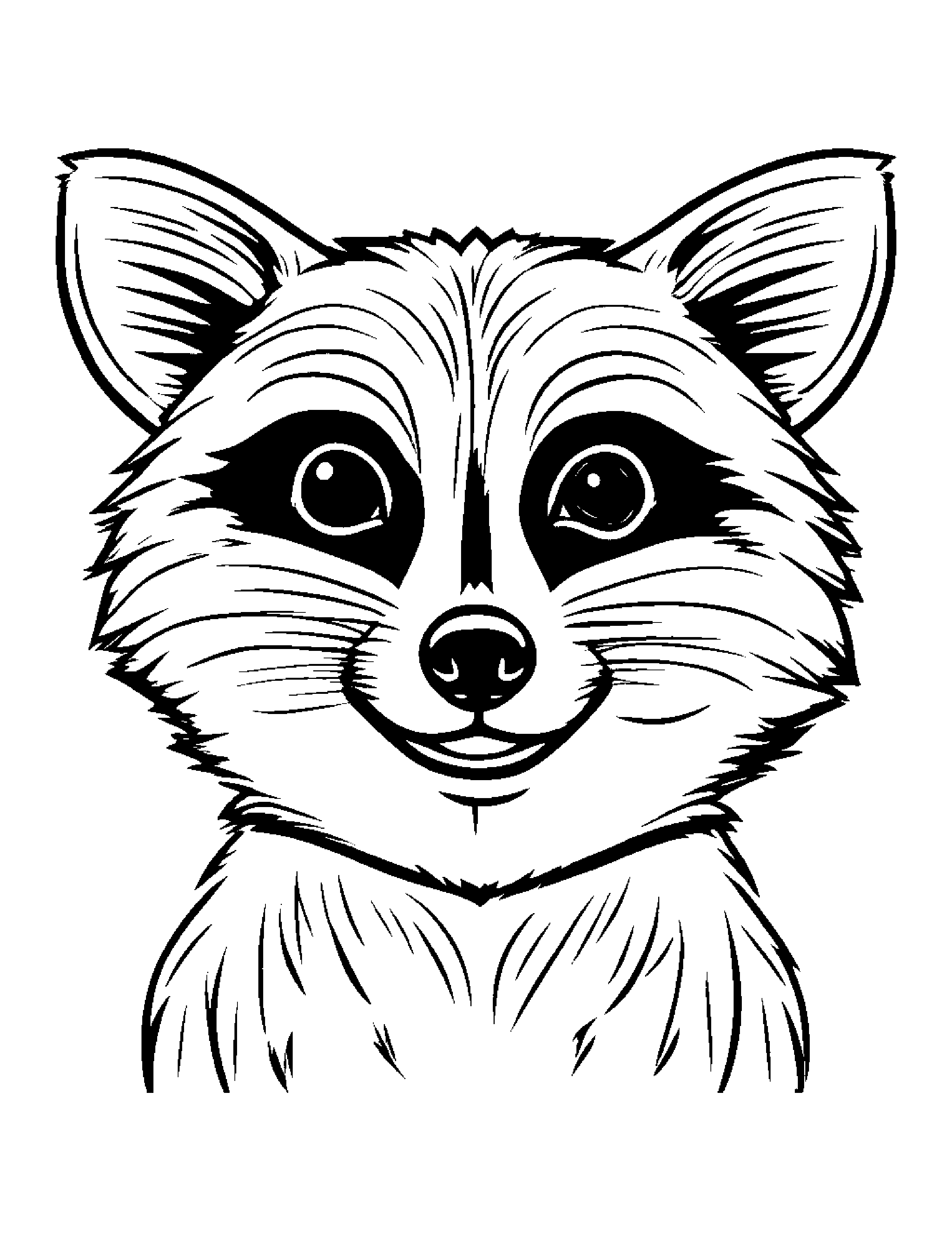 Raccoon Making Silly Faces #4 Coloring Page (Free Printable PDF)