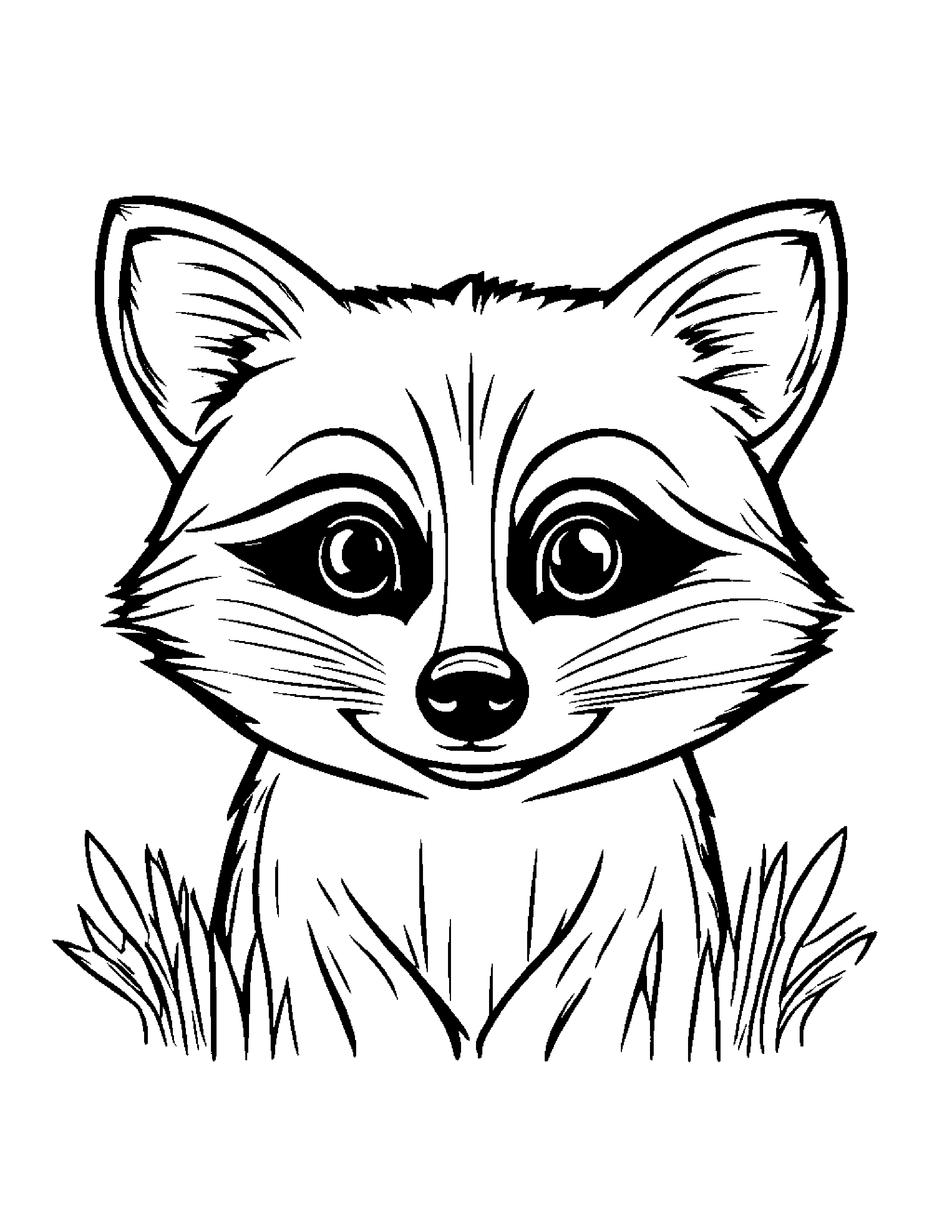 Raccoon Making Silly Faces #5 Coloring Page (Free Printable PDF)