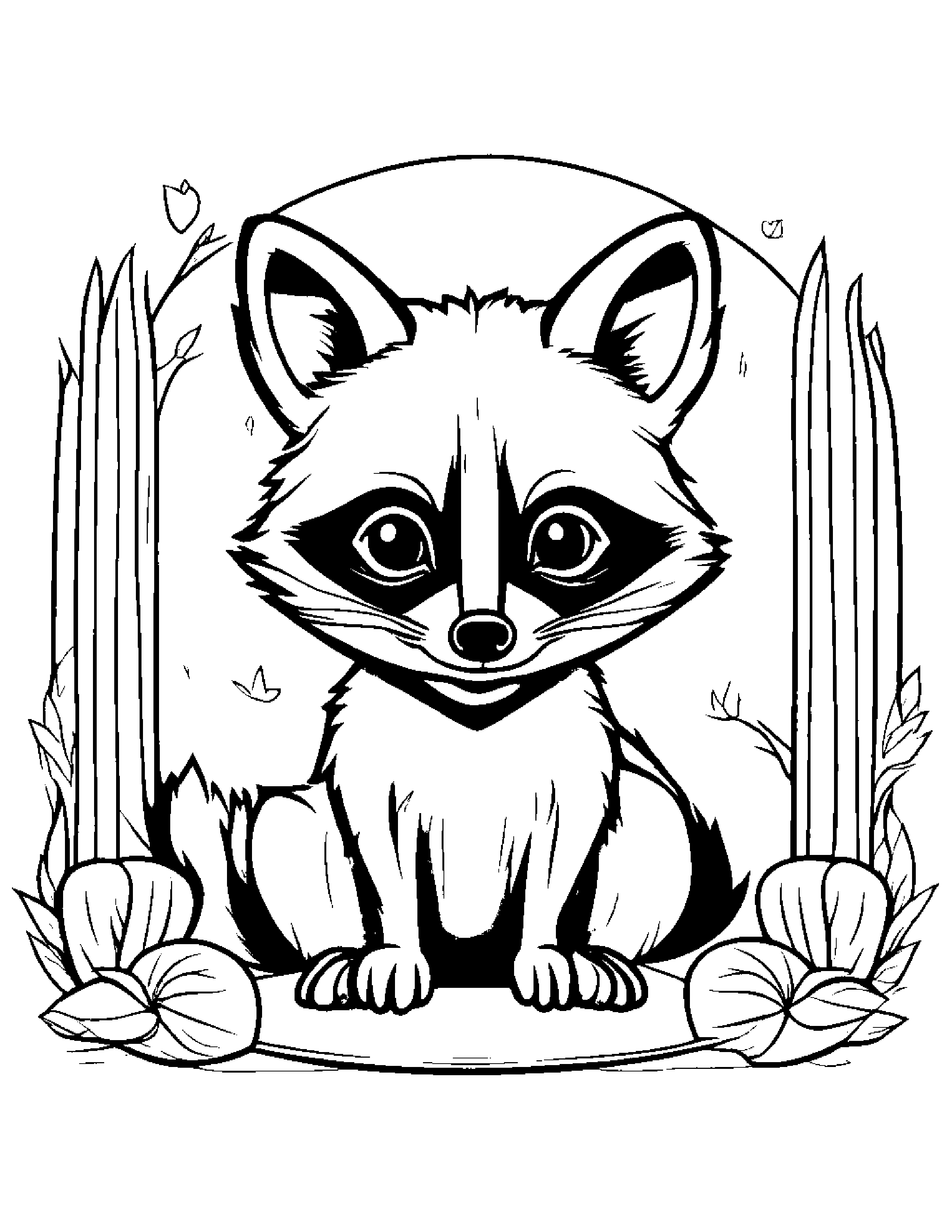 Raccoon Practicing Shapes #2 Coloring Page (Free Printable PDF)