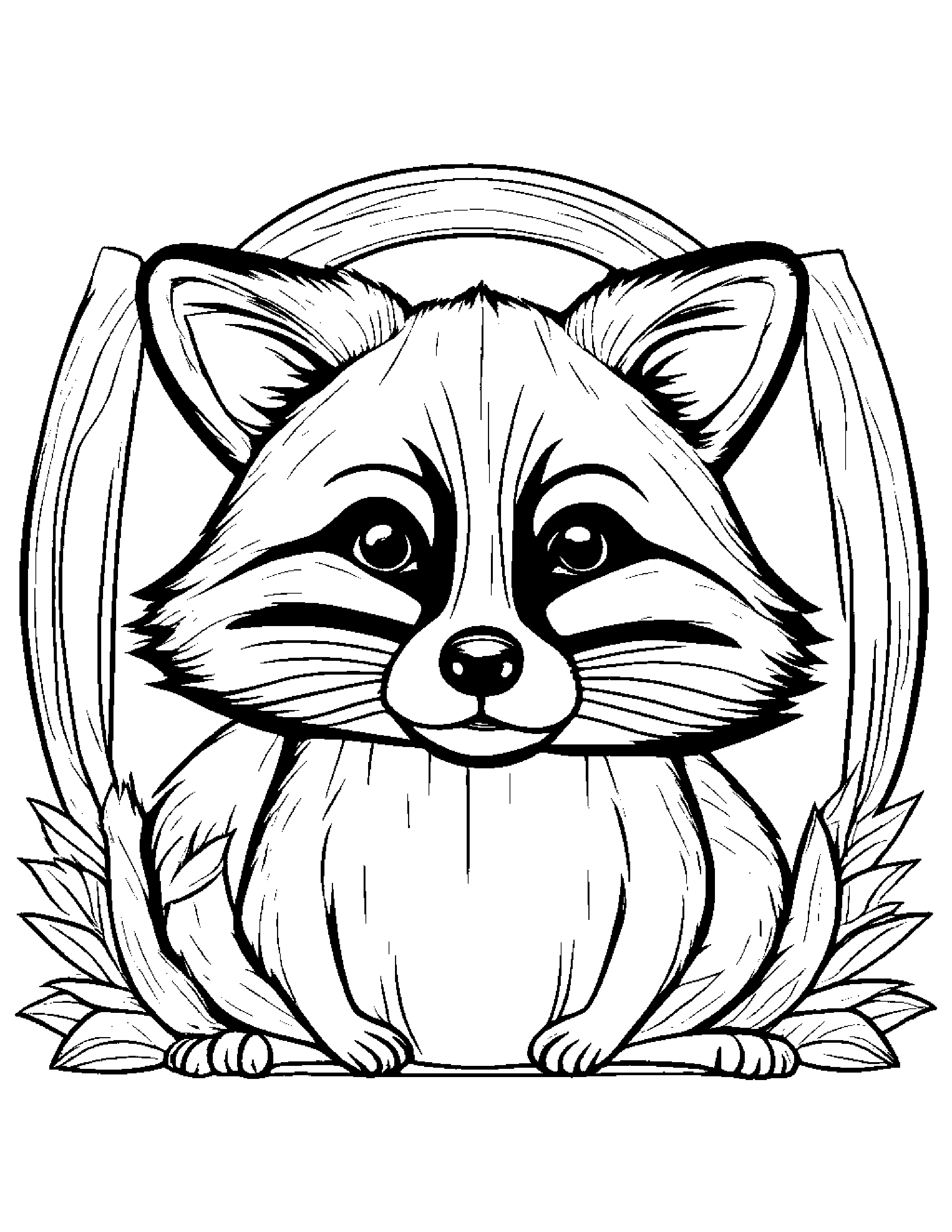 Raccoon Practicing Shapes #3 Coloring Page (Free Printable PDF)