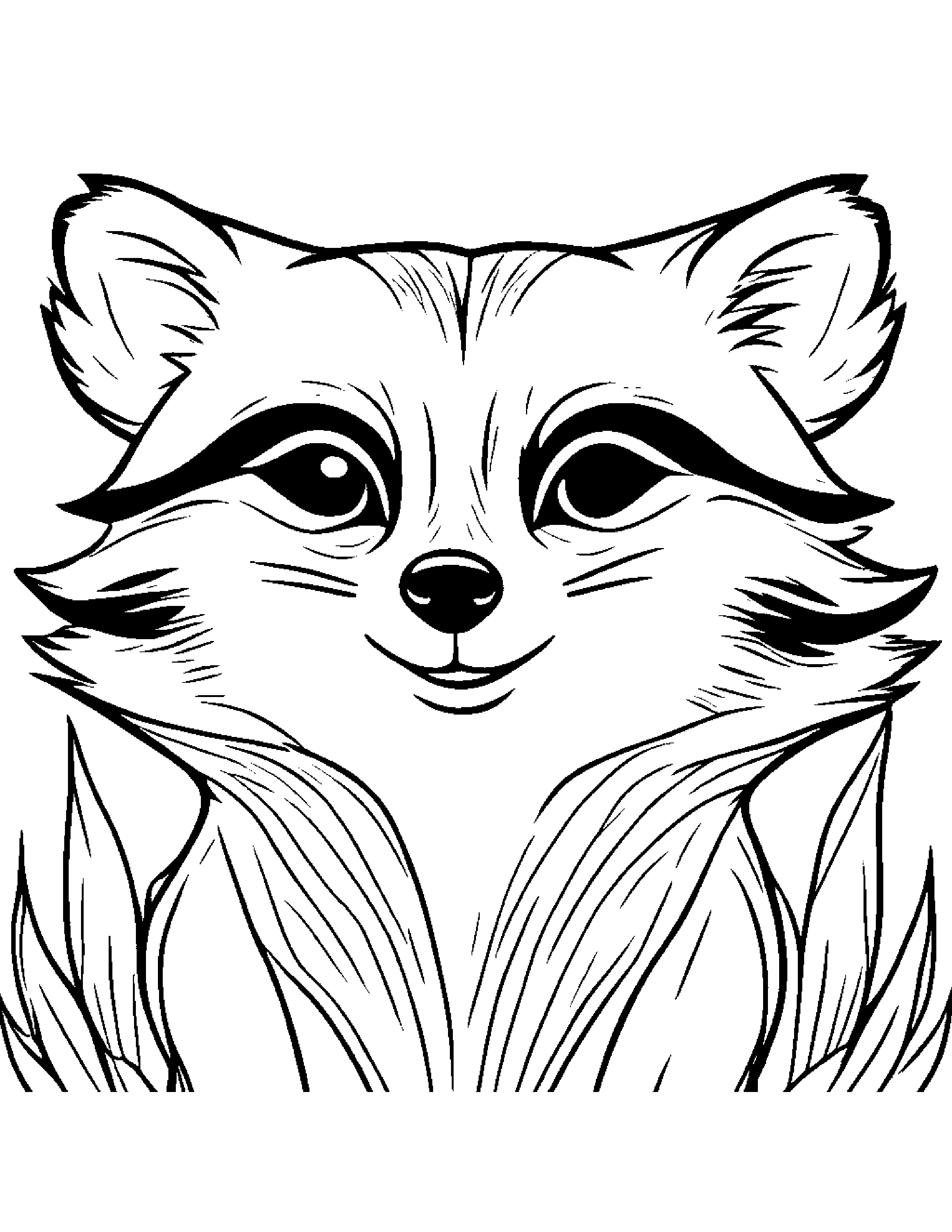 Raccoon Smiling Coloring Page (Free Printable PDF)