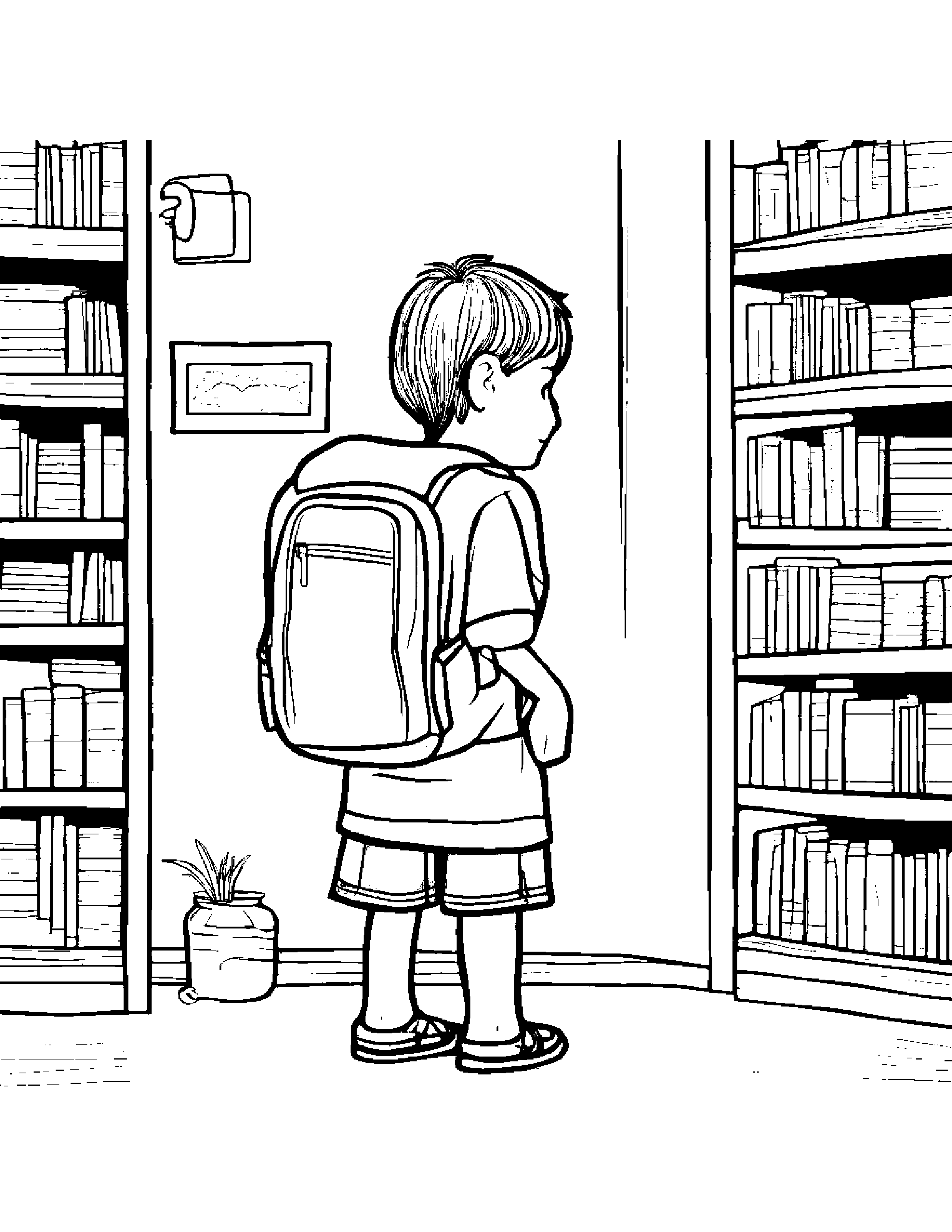 Shy Backpack By A Reading Nook #2 Coloring Page (Free Printable PDF)