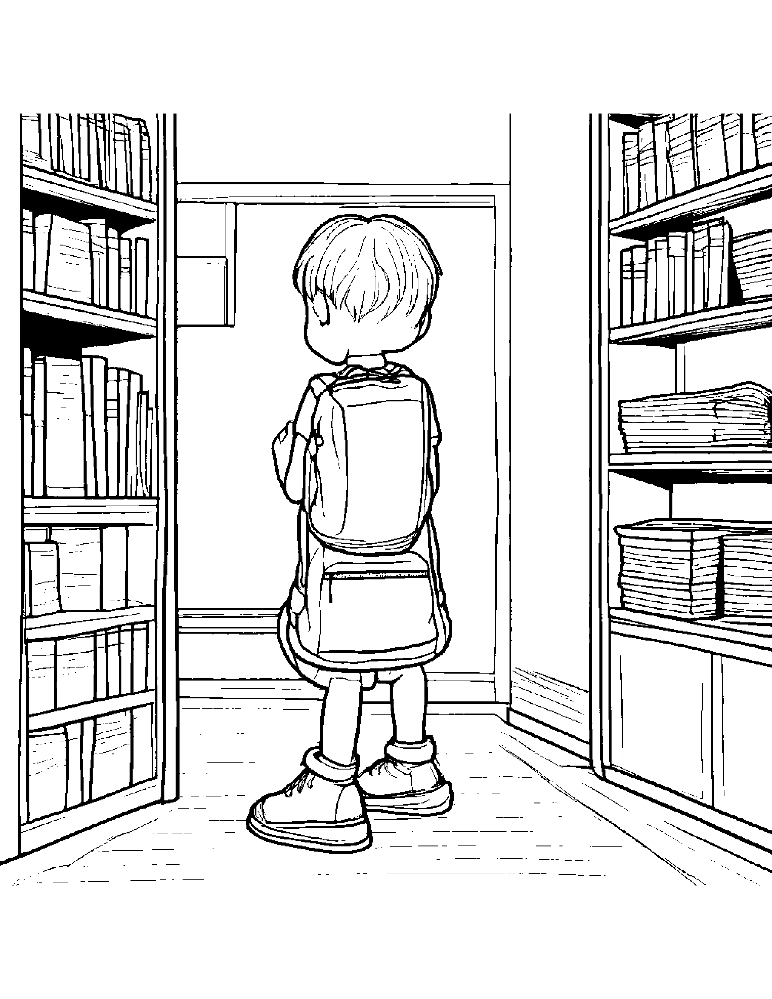Shy Backpack By A Reading Nook #3 Coloring Page (Free Printable PDF)