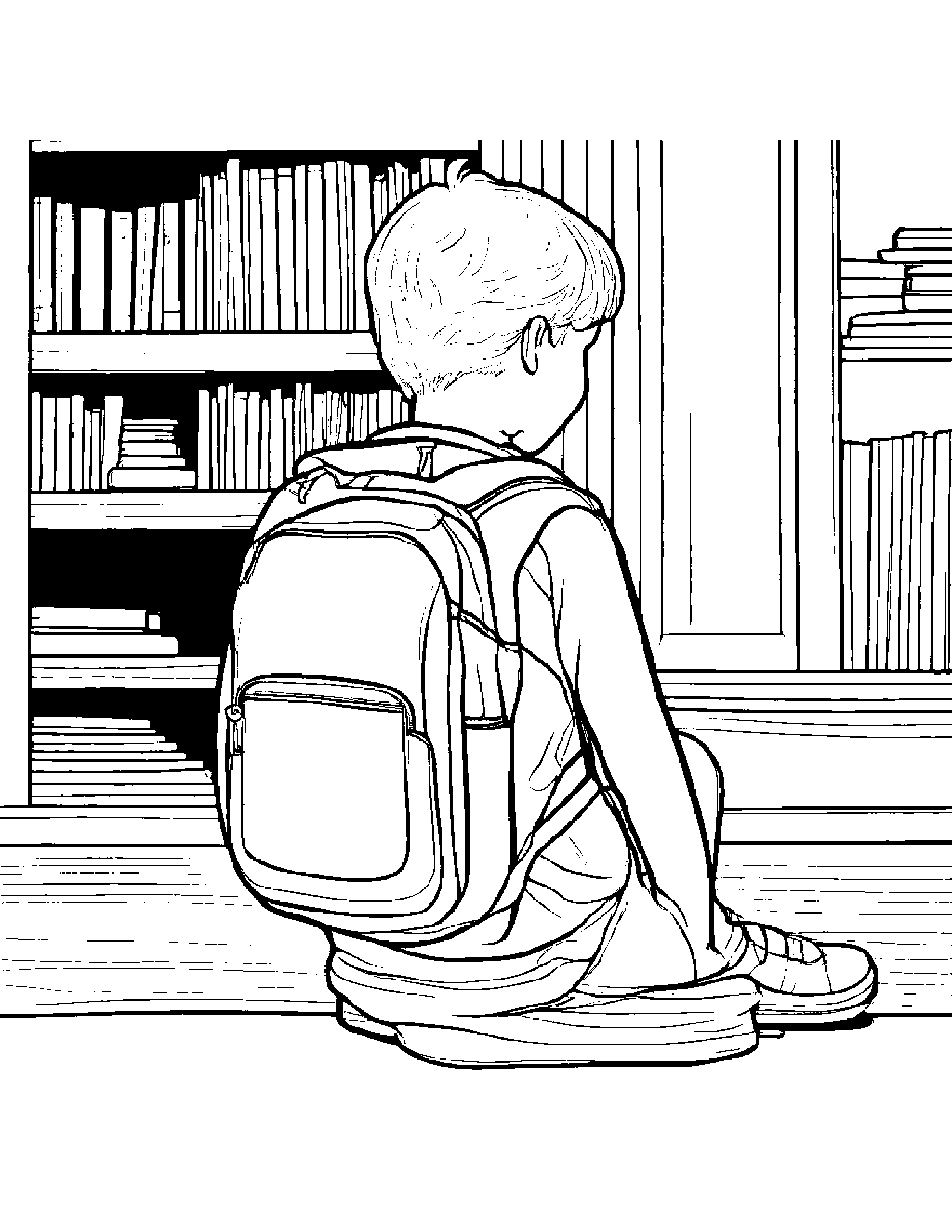 Shy Backpack By A Reading Nook #4 Coloring Page (Free Printable PDF)