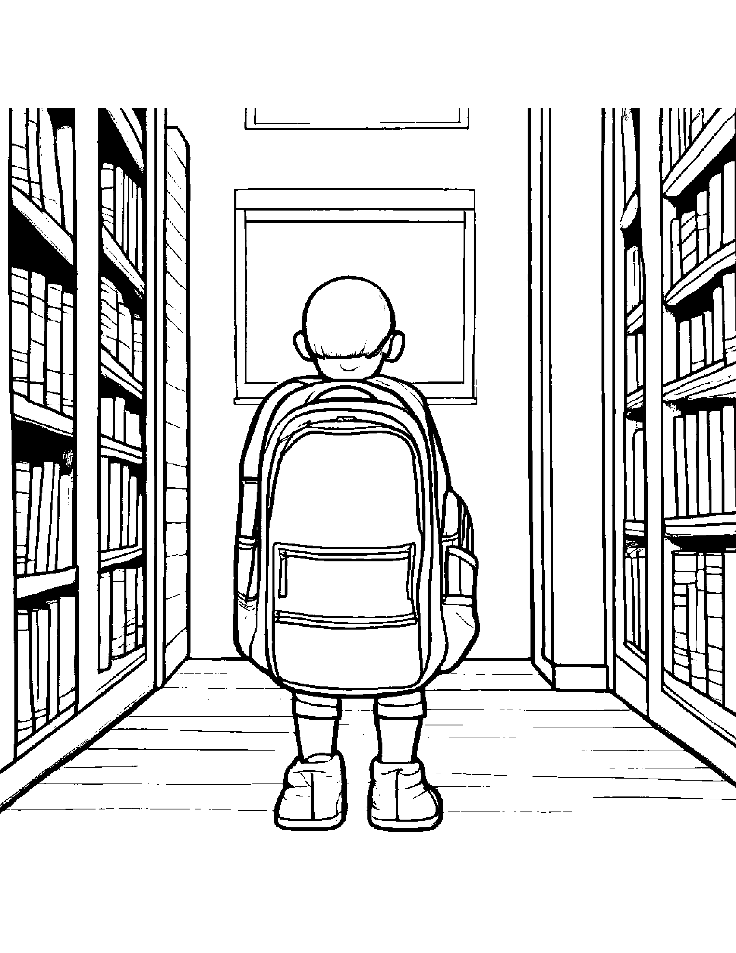 Shy Backpack By A Reading Nook Coloring Page (Free Printable PDF)