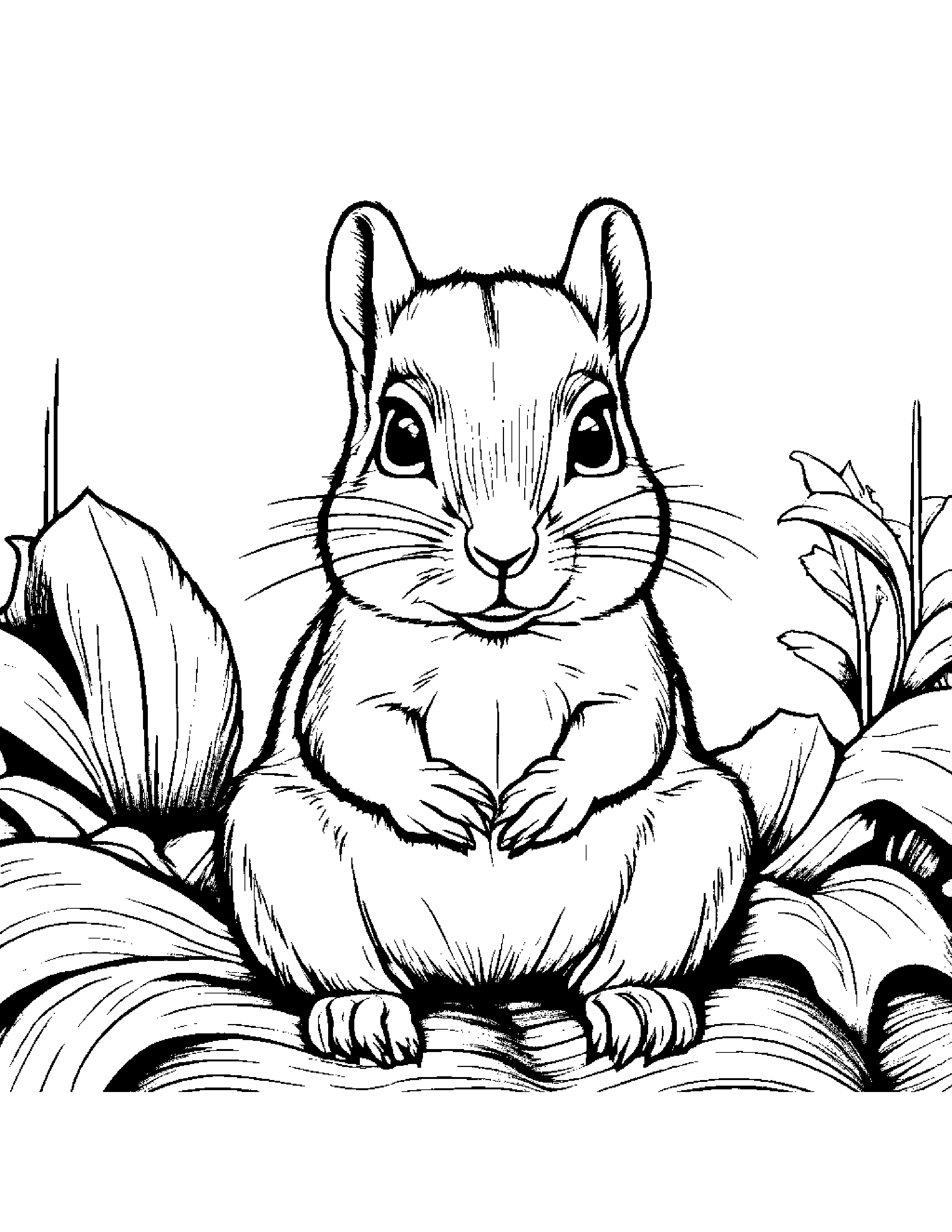 Shy Chipmunk #5 Coloring Page (Free Printable PDF)