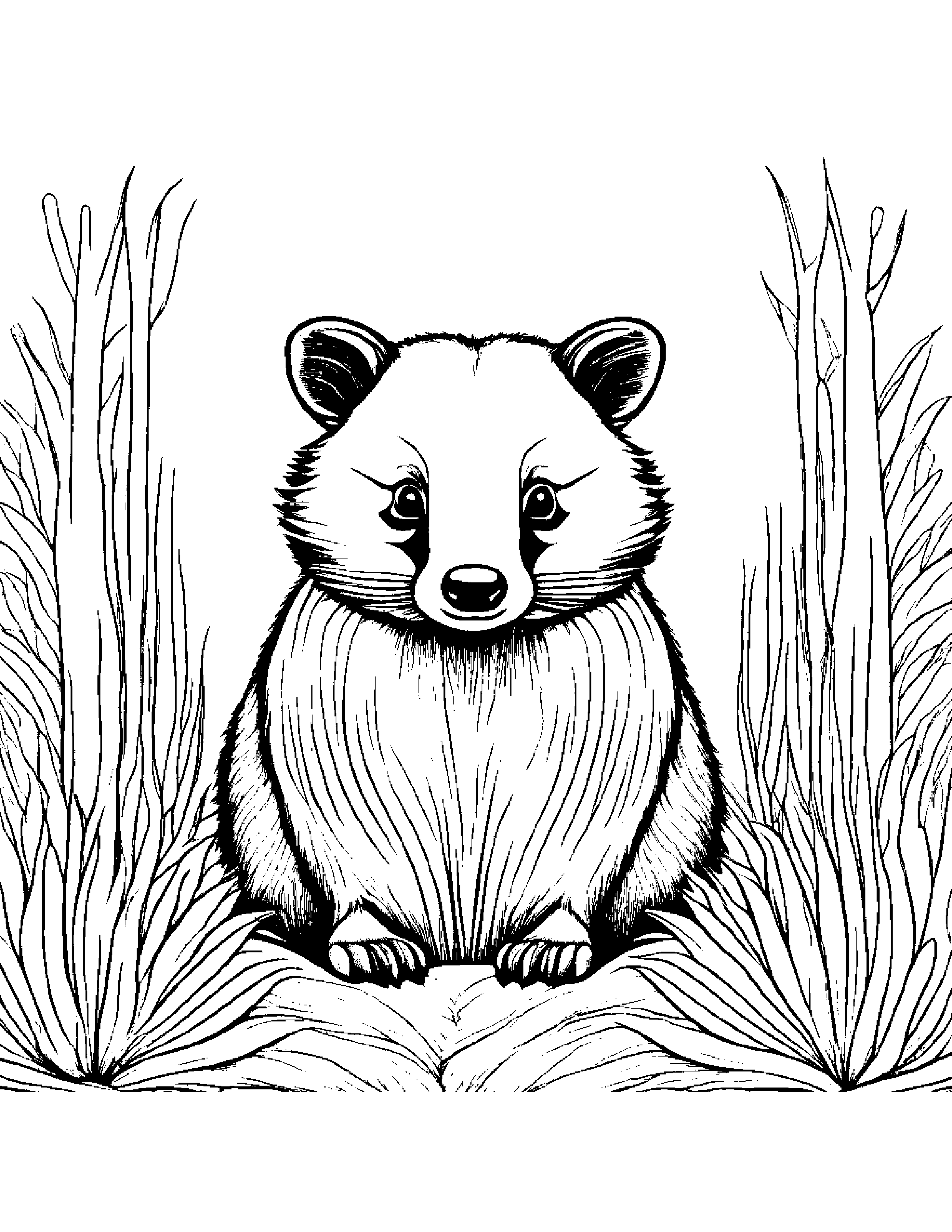 Sprightly Badger Coloring Page (Free Printable PDF)