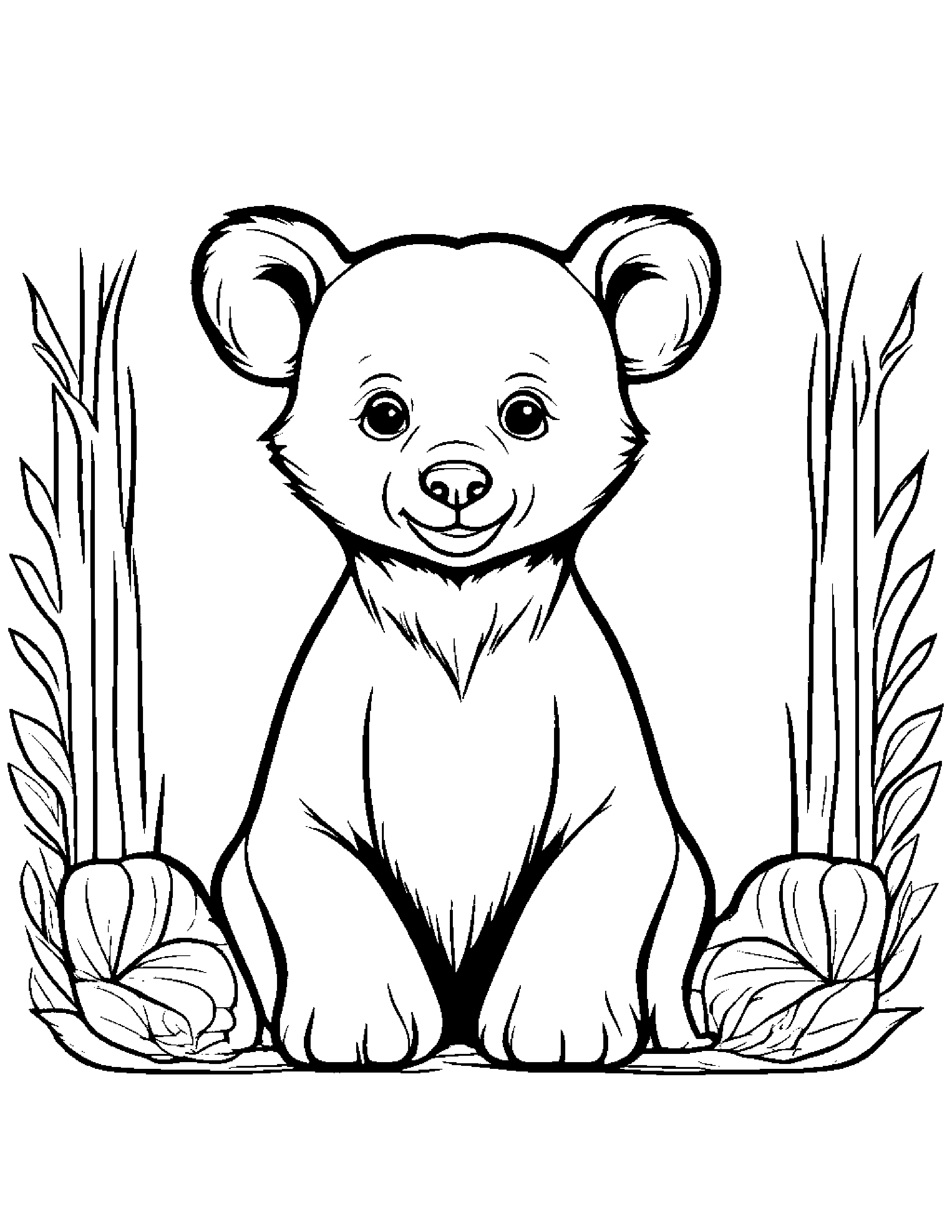 Sprightly Bear Cub #2 Coloring Page (Free Printable PDF)