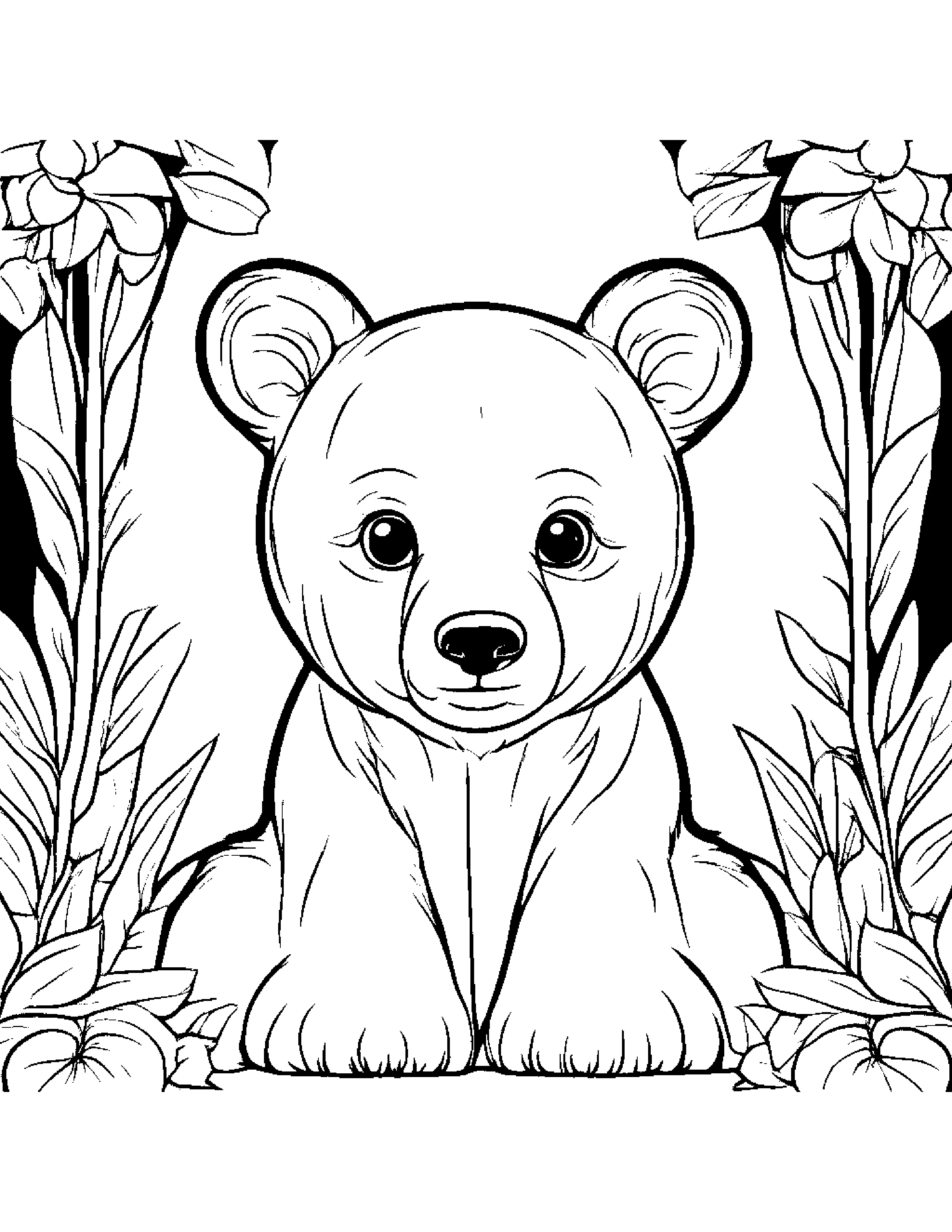 Sprightly Bear Cub #3 Coloring Page (Free Printable PDF)