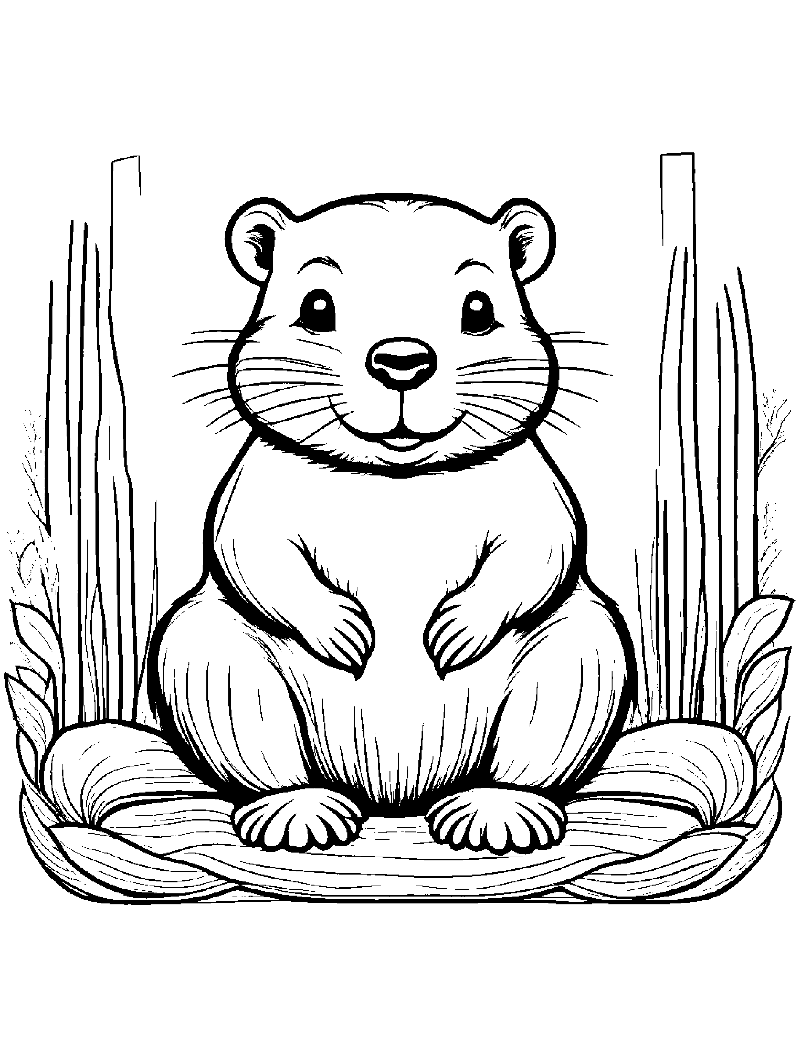 Sprightly Beaver #2 Coloring Page (Free Printable PDF)