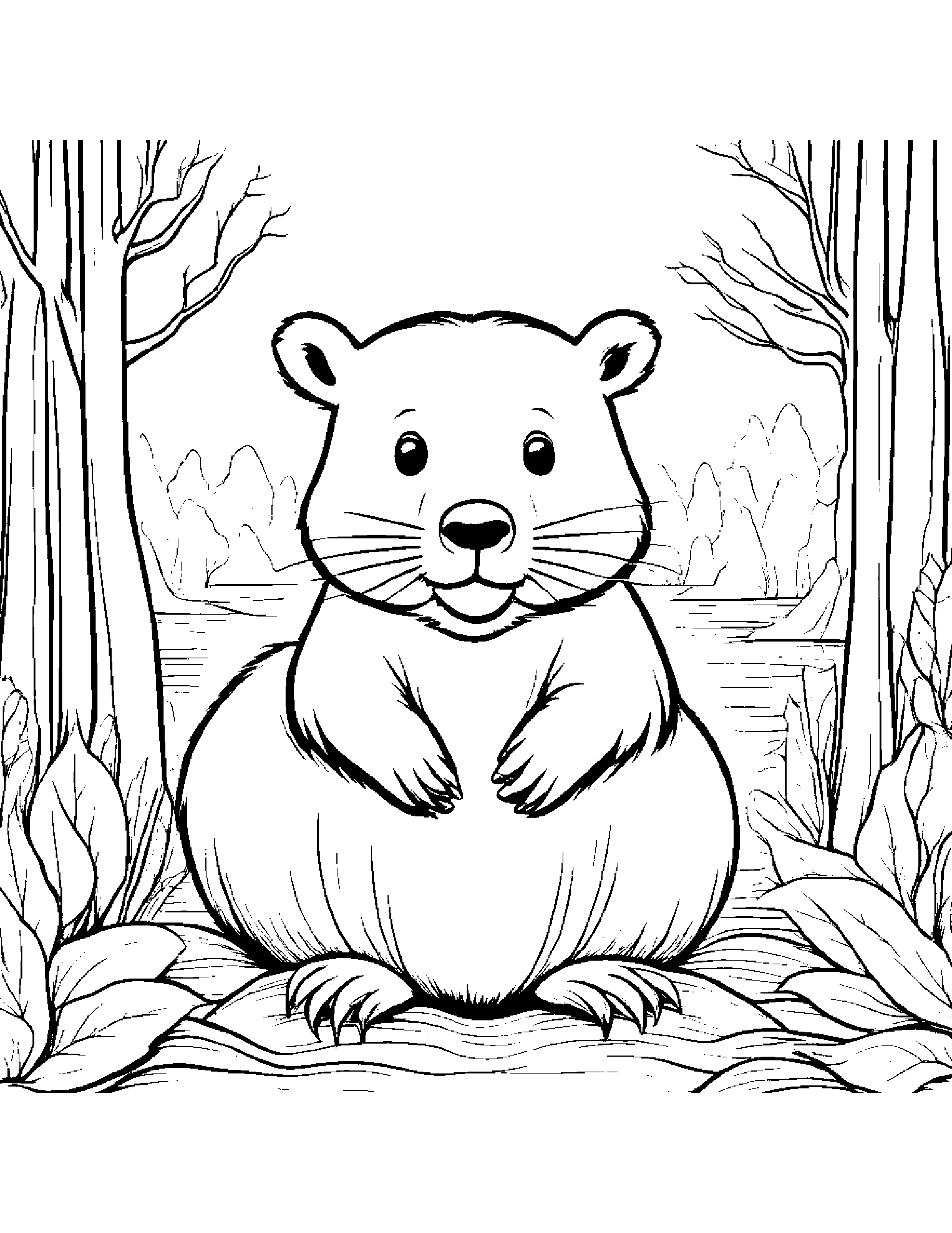 Sprightly Beaver #4 Coloring Page (Free Printable PDF)