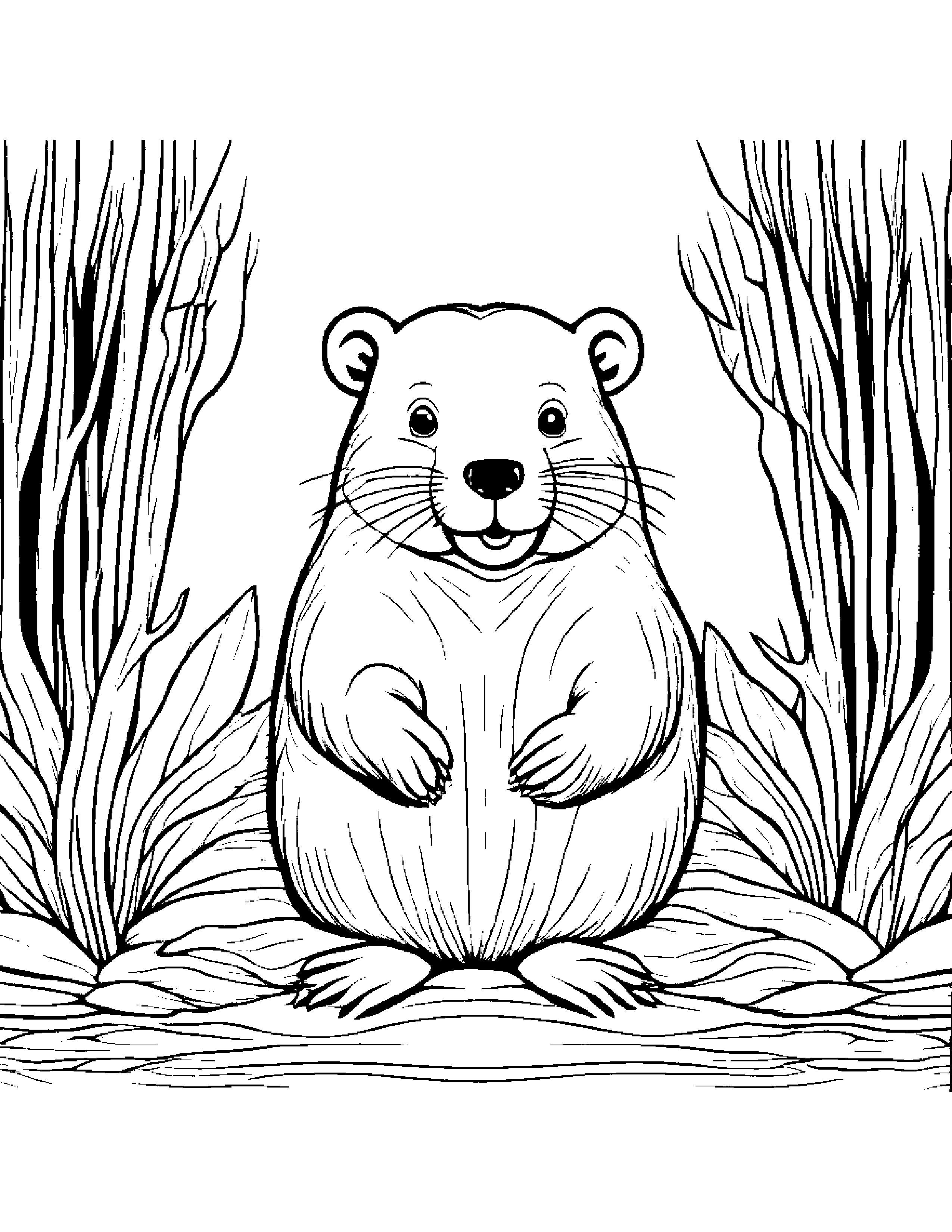 Sprightly Beaver #5 Coloring Page (Free Printable PDF)
