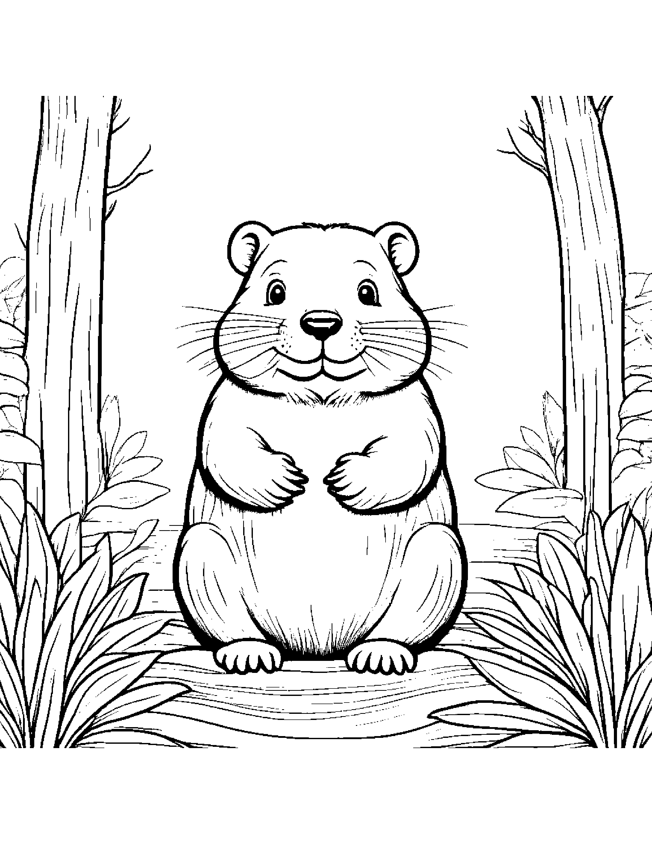 Sprightly Beaver Coloring Page (Free Printable PDF)