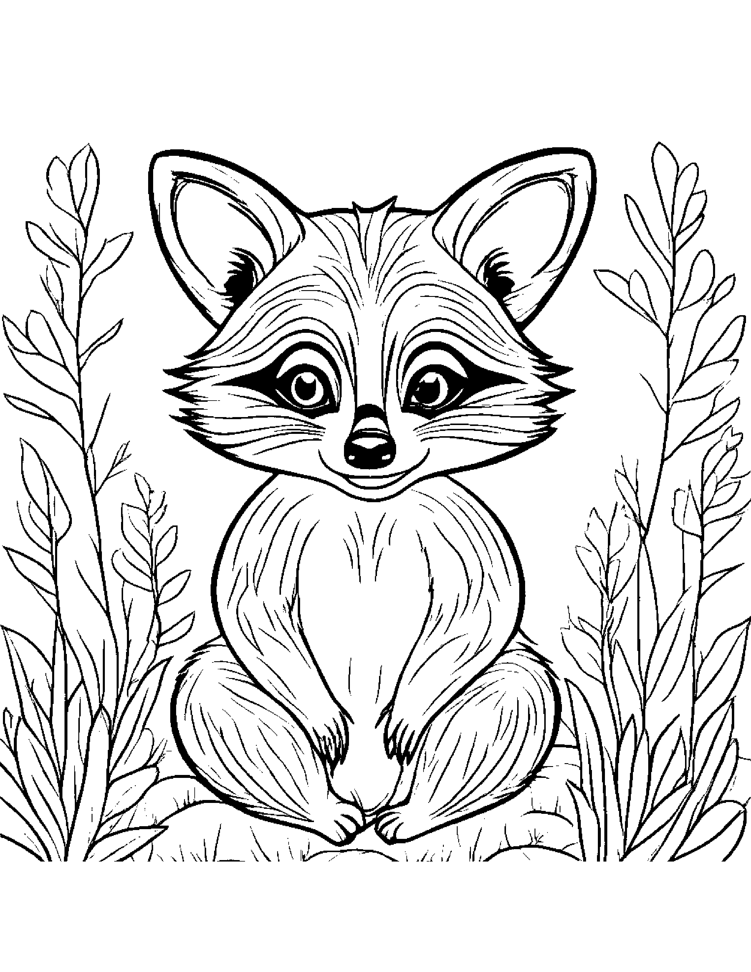 Sprightly Raccoon Coloring Page (Free Printable PDF)