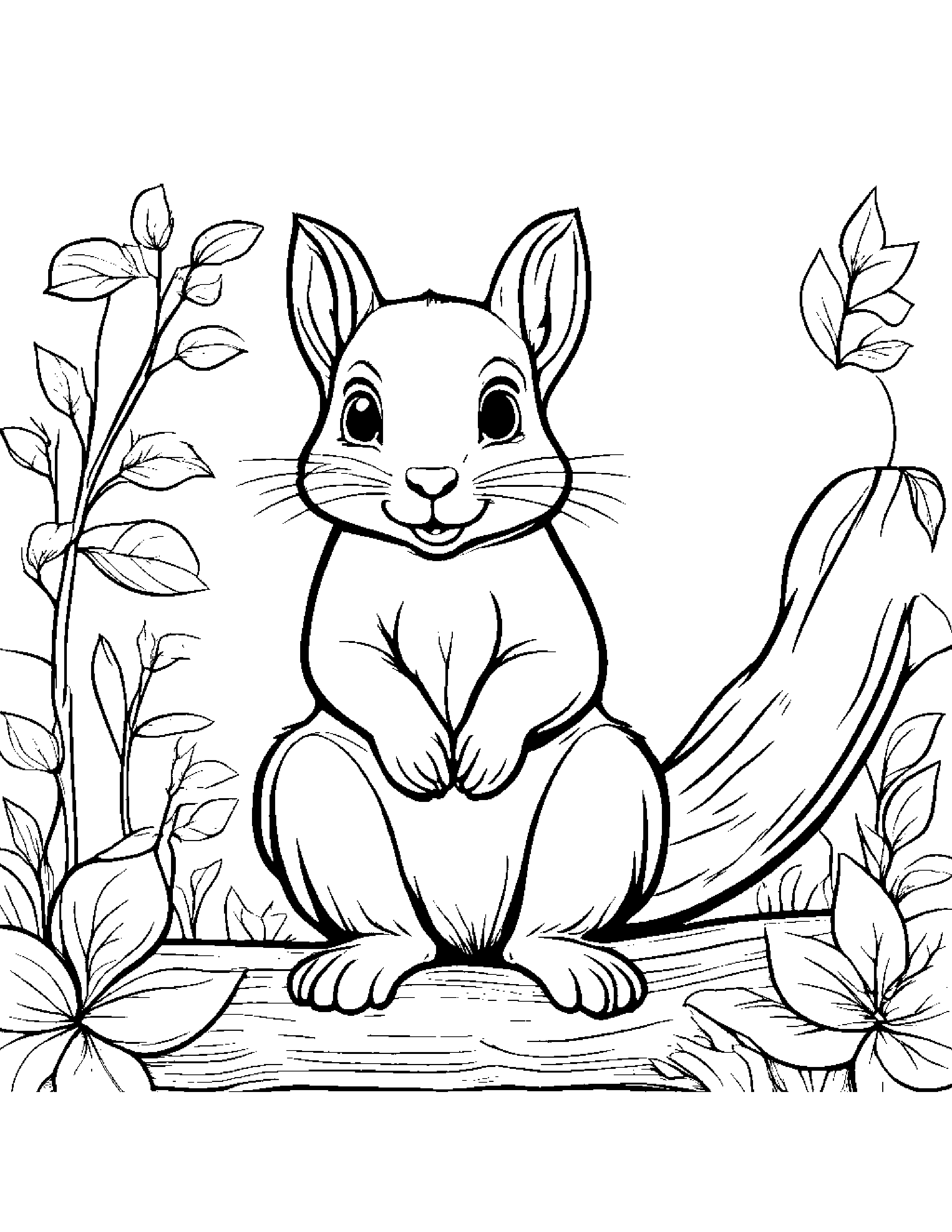 Sprightly Squirrel Coloring Page (Free Printable PDF)