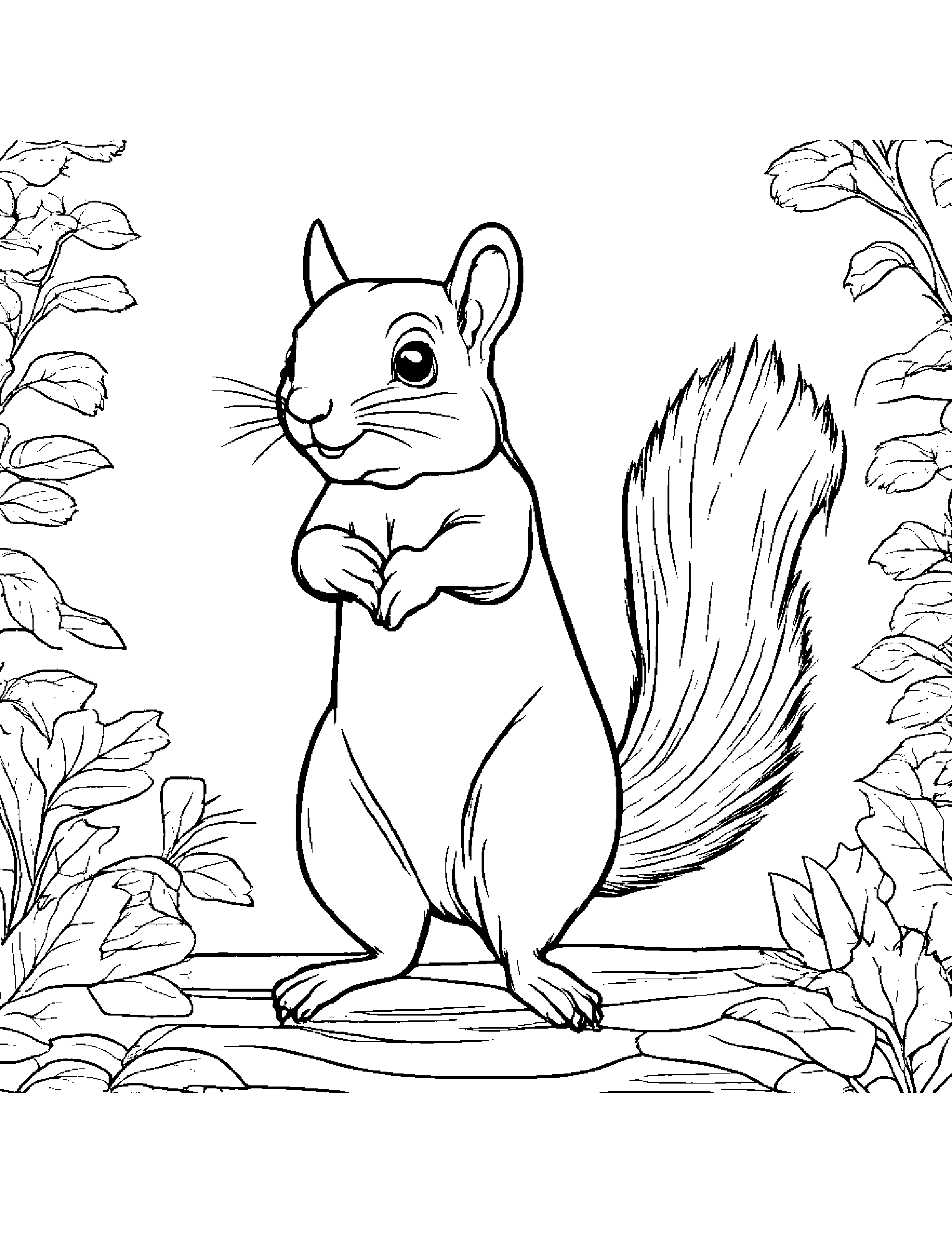 Squirrel Dancing #2 Coloring Page (Free Printable PDF)