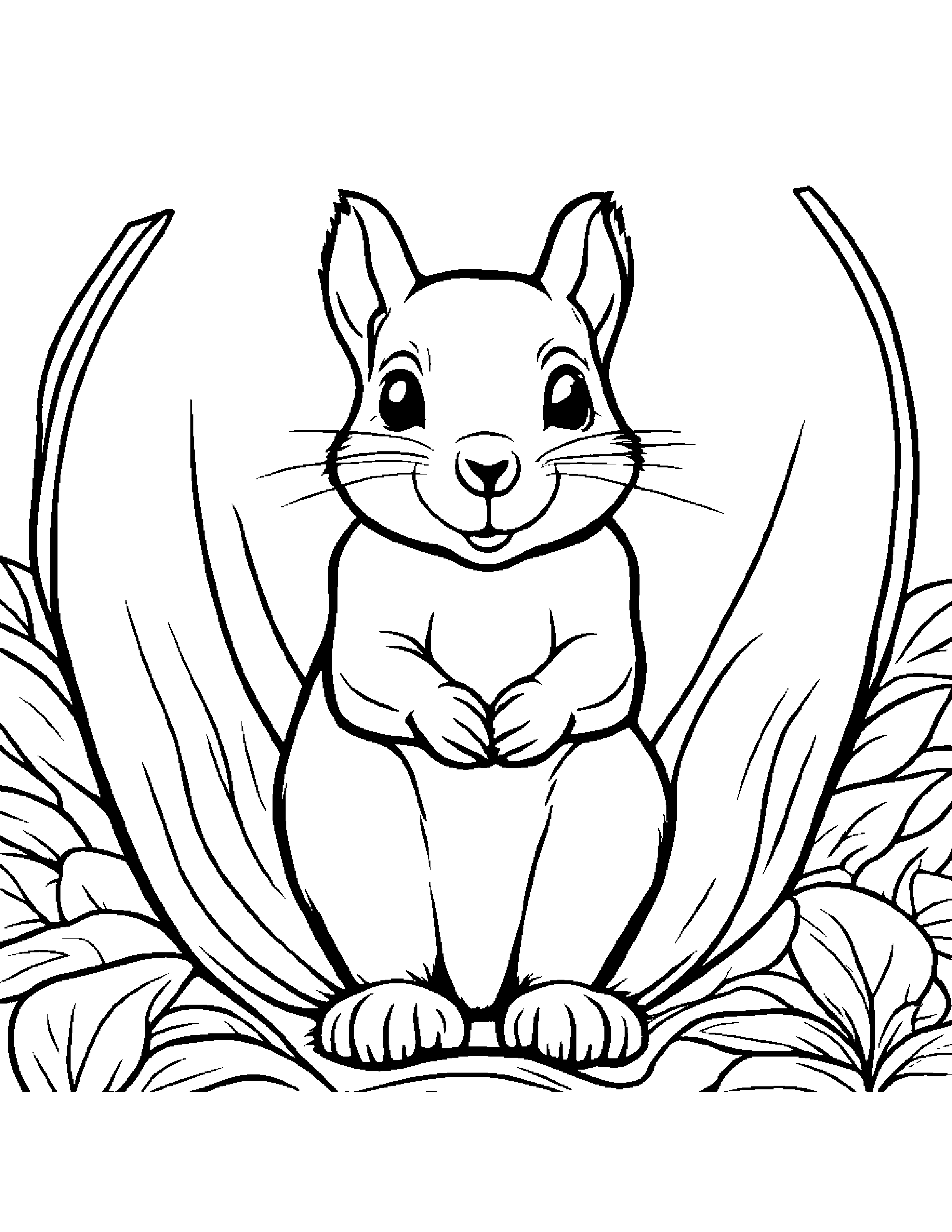 Squirrel Practicing Shapes #3 Coloring Page (Free Printable PDF)