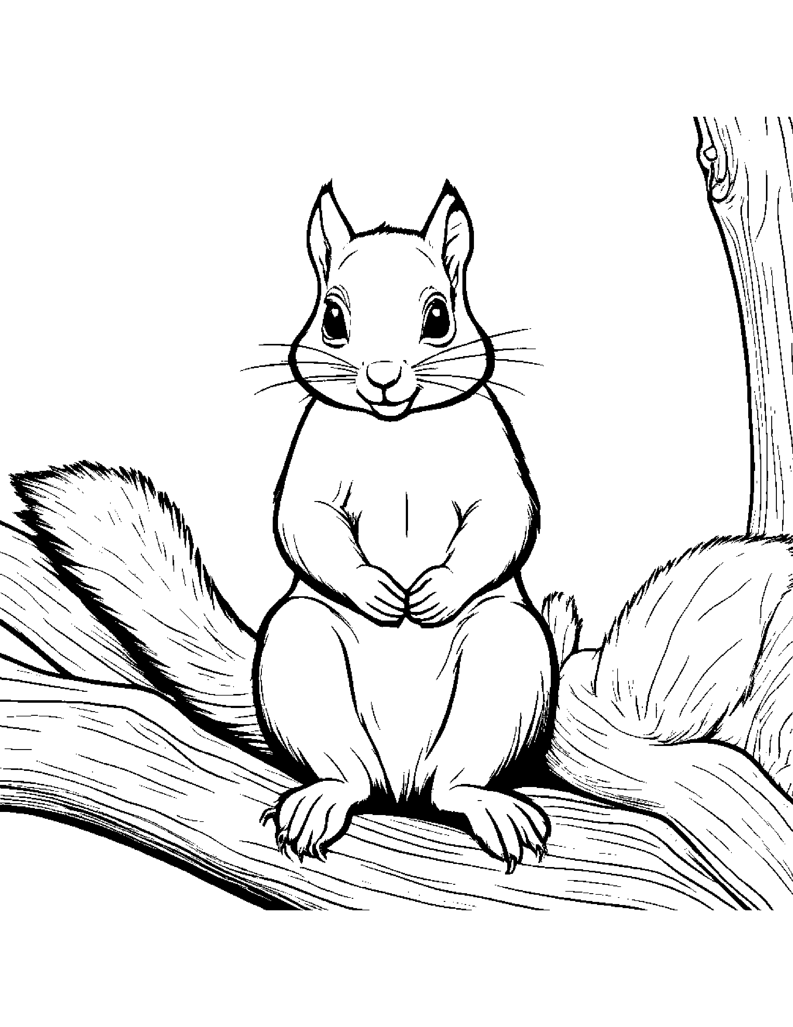 Squirrel Practicing The Alphabet #3 Coloring Page (Free Printable PDF)