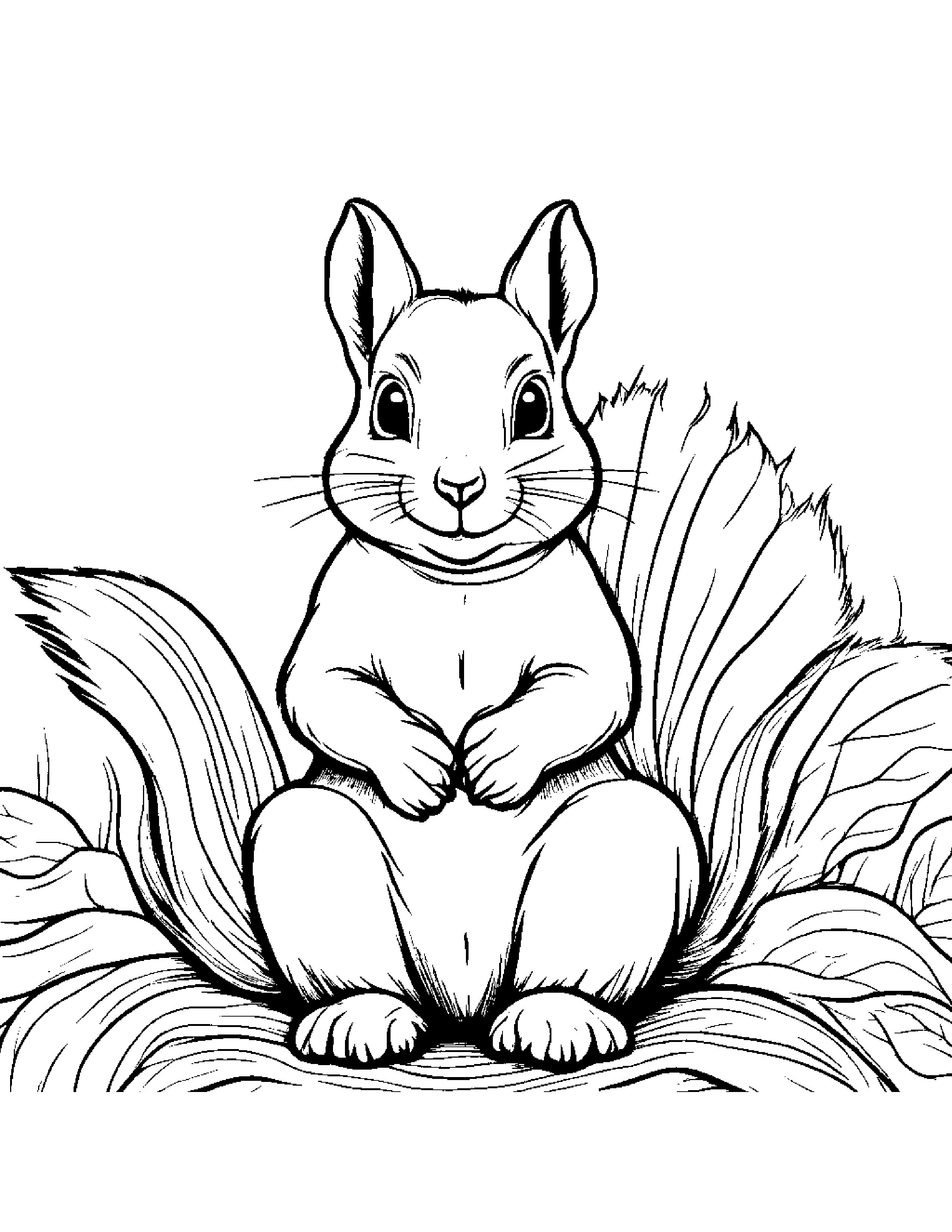 Squirrel With A Soft Scarf #4 Coloring Page (Free Printable PDF)