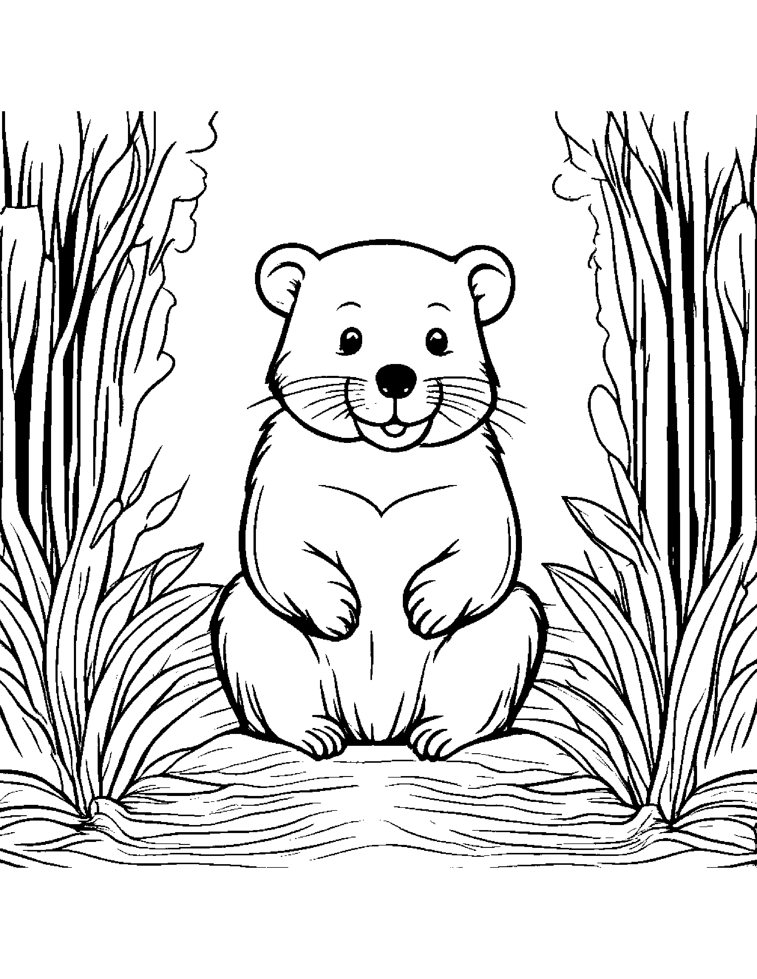 Sunny Beaver #3 Coloring Page (Free Printable PDF)
