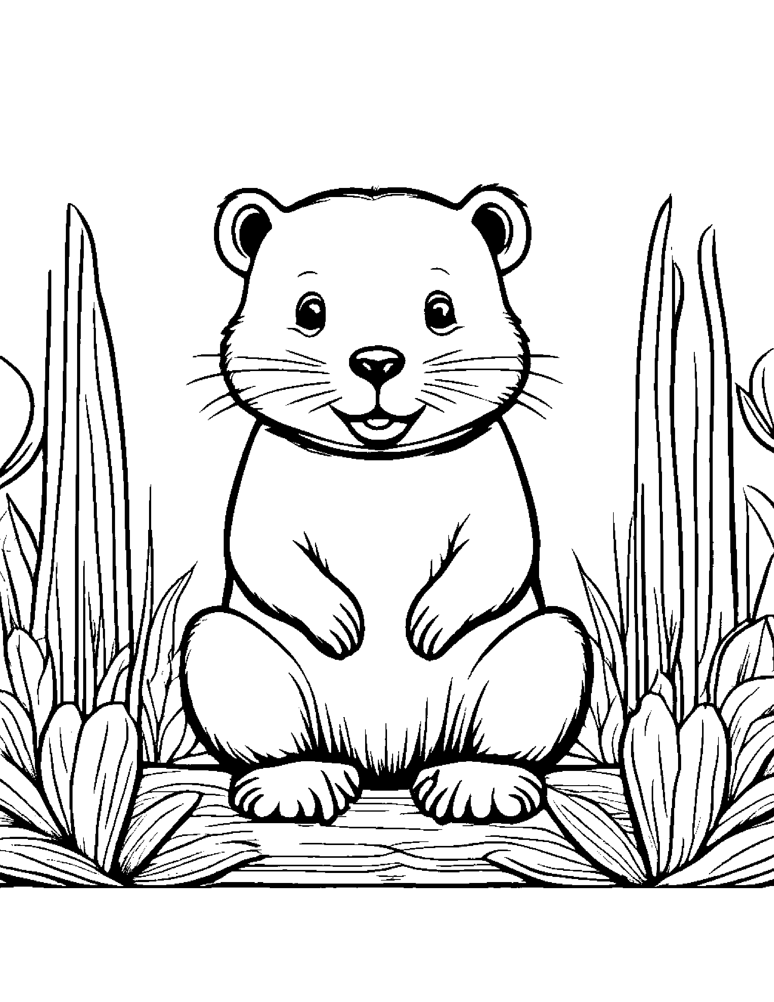 Sunny Beaver Coloring Page (Free Printable PDF)