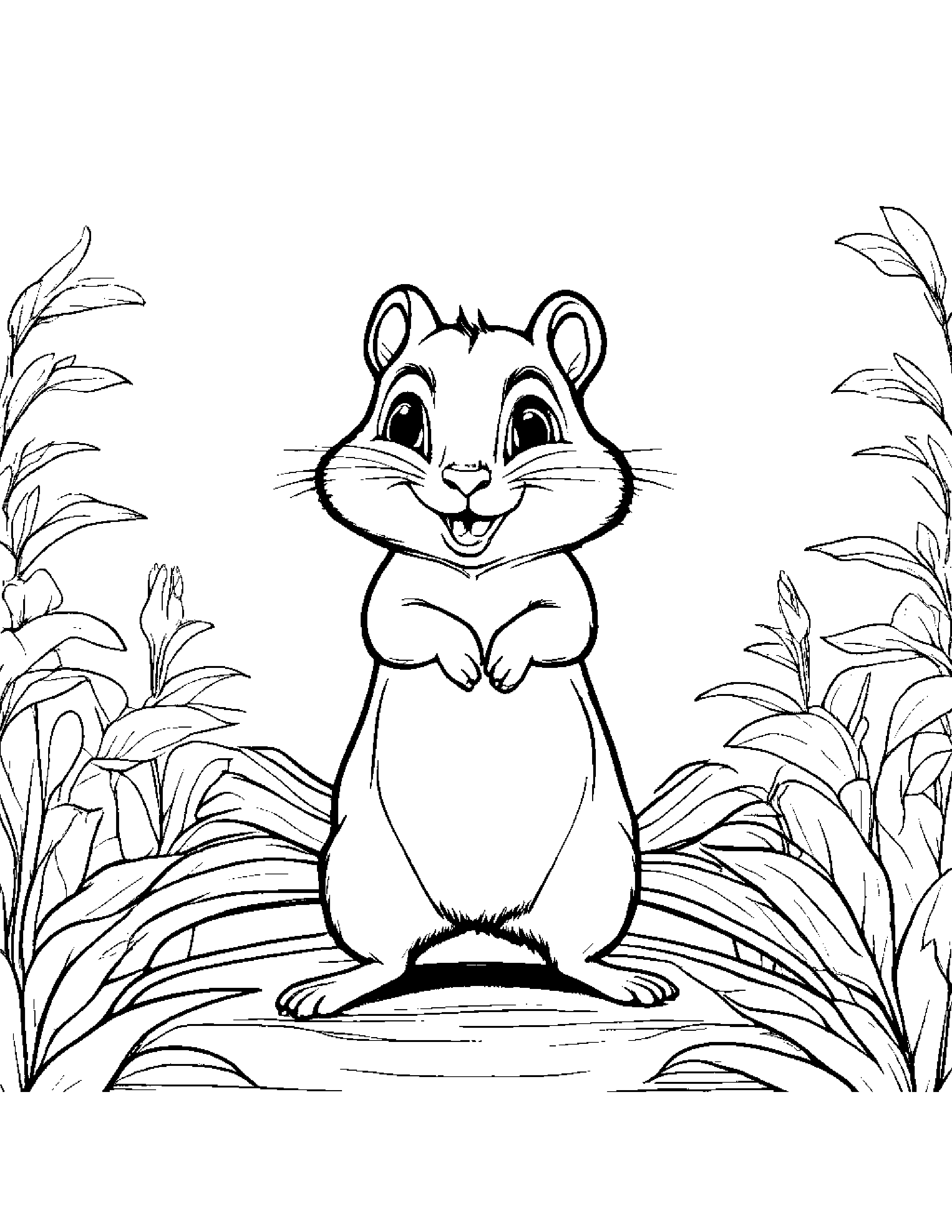 Sunny Chipmunk Dancing #2 Coloring Page (Free Printable PDF)