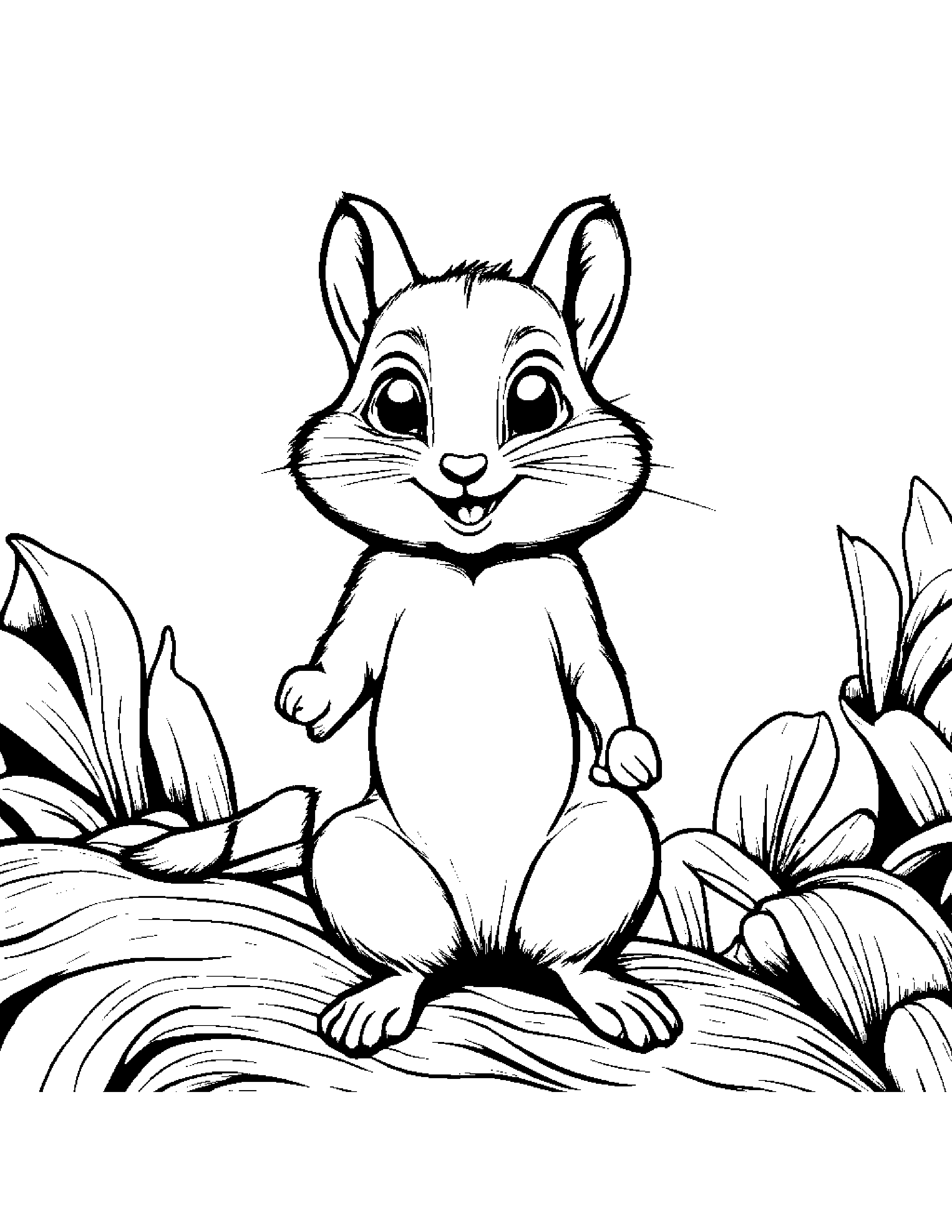 Sunny Chipmunk Dancing #4 Coloring Page (Free Printable PDF)