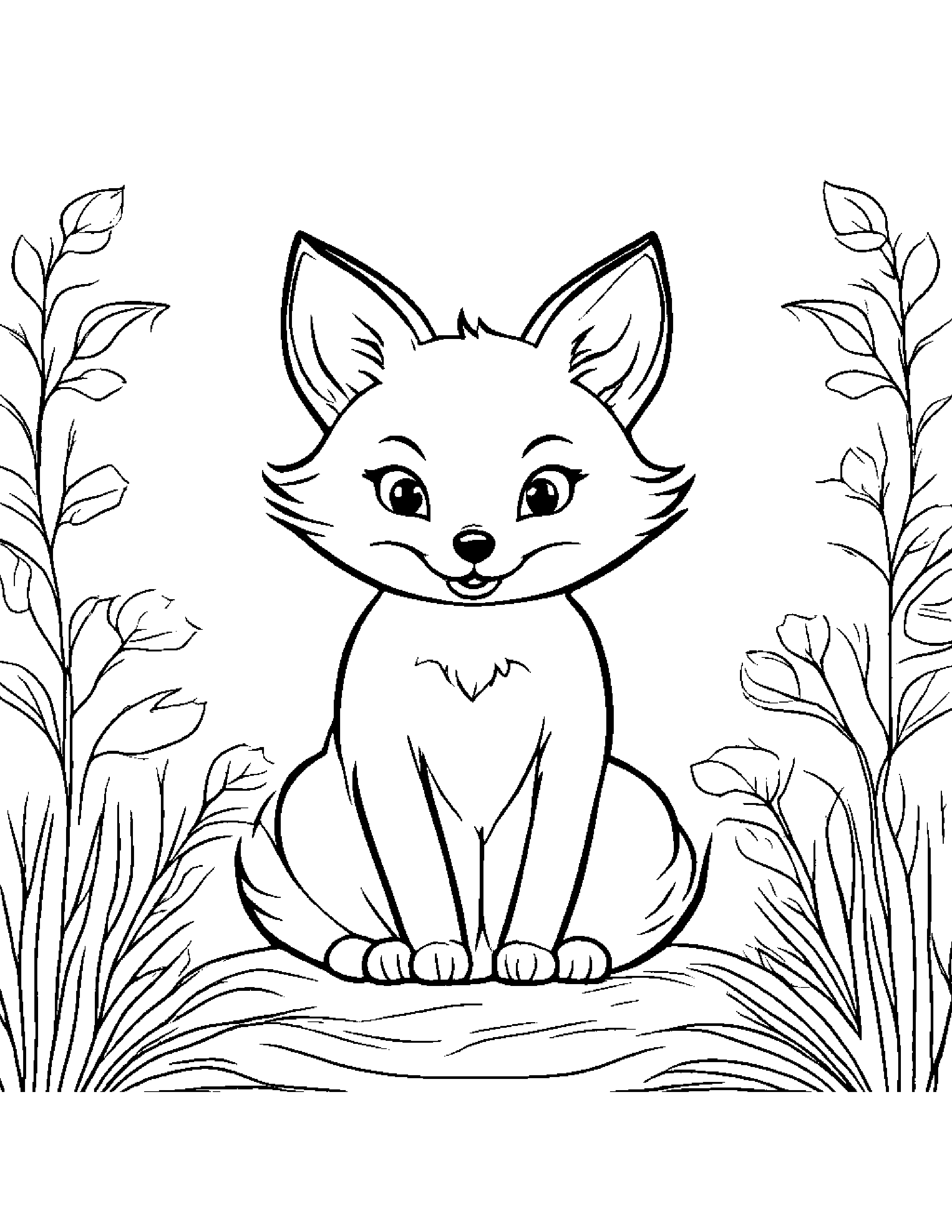 Sunny Fox Playing Pat-A-Cake #2 Coloring Page (Free Printable PDF)