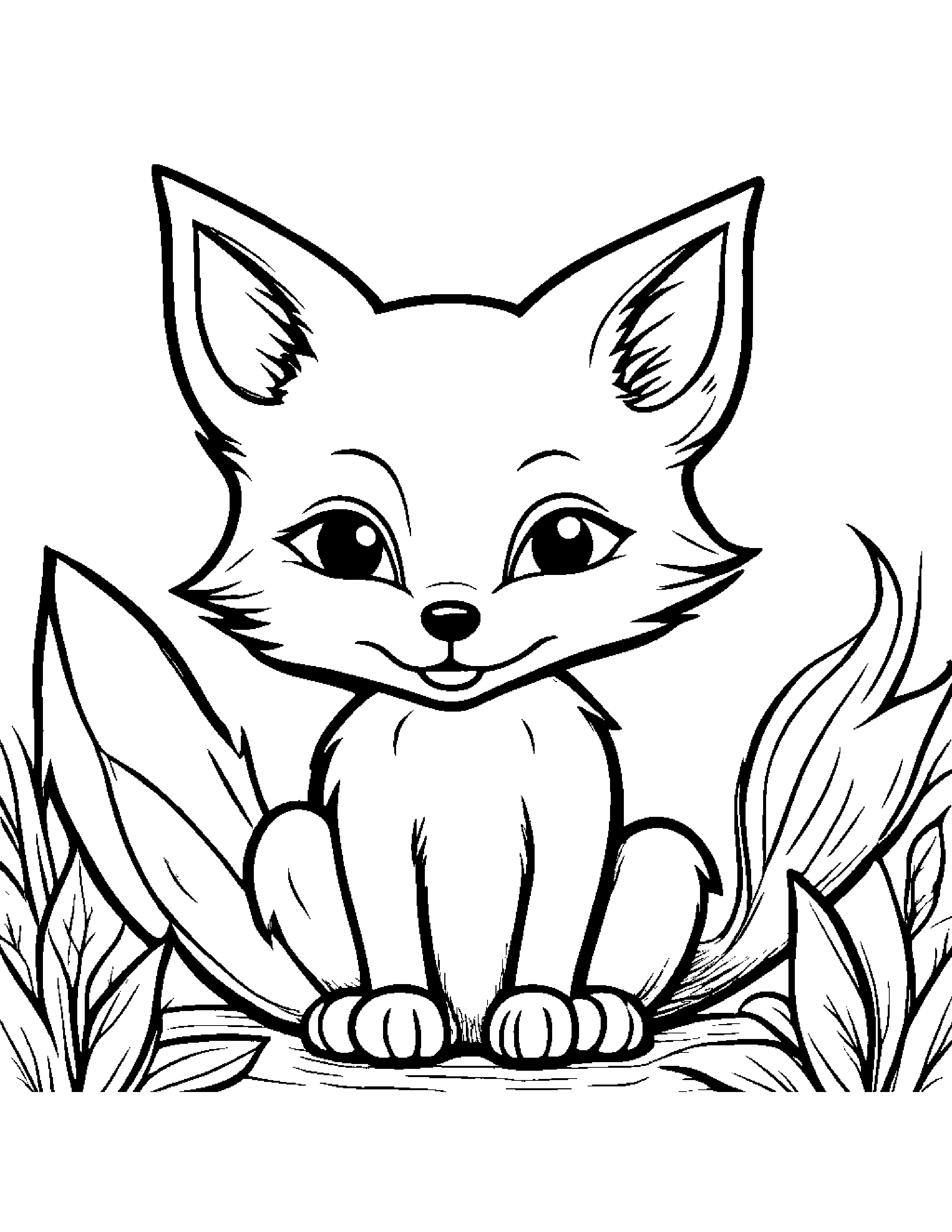 Sunny Fox Playing Pat-A-Cake #3 Coloring Page (Free Printable PDF)